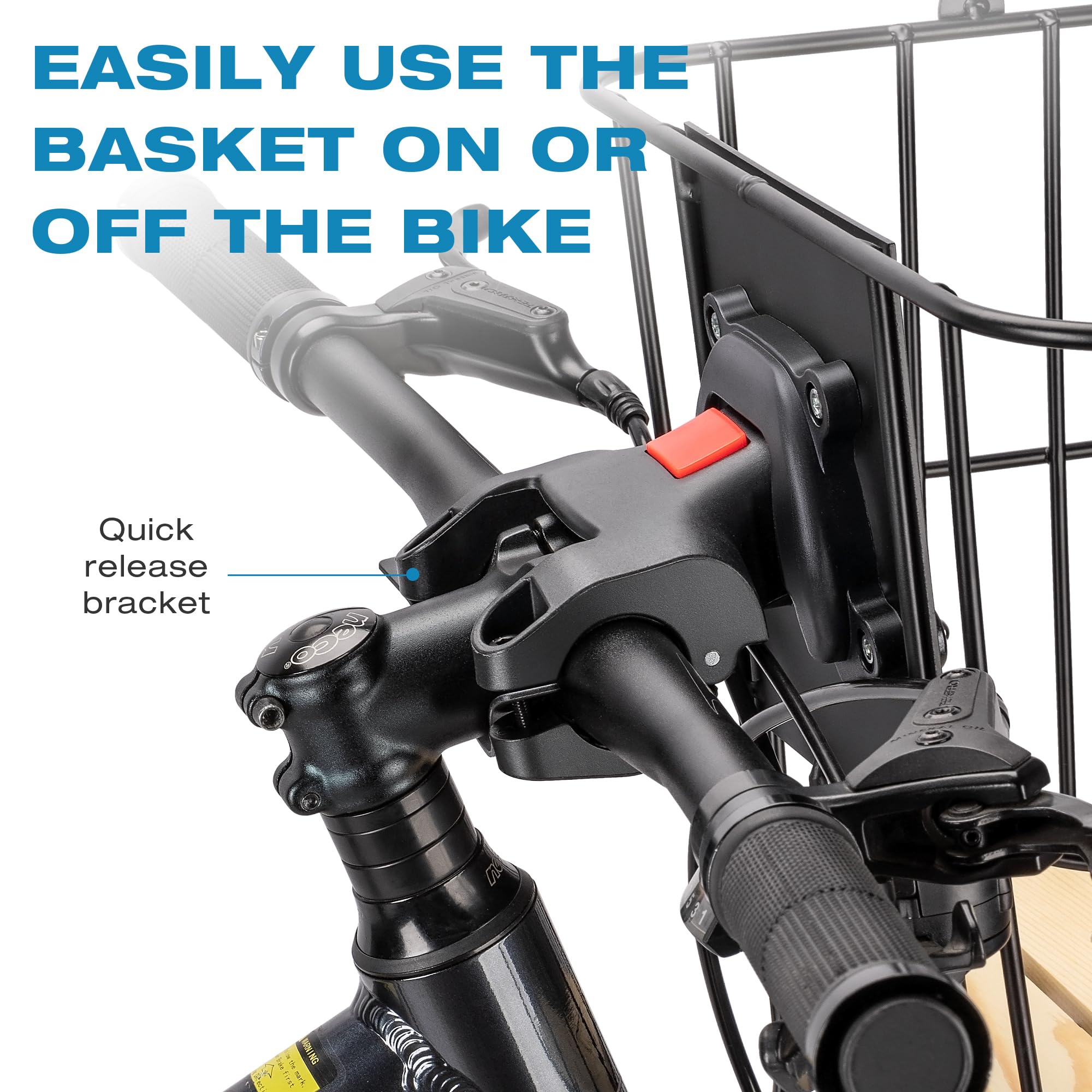 Cesta Frontal para Bicicleta con asa, Cesta de Bicicleta desplazamientos y Compras. Cesta Robusta y Resistente con Kit de Montaje para Bicicletas de Playa y Bicicletas