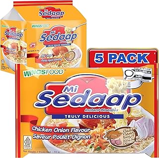 Chicken Onion Flavor Instant Noodles (Pack of 5) — Mi Sedaap Chicken Onion Soup, Halal Certified