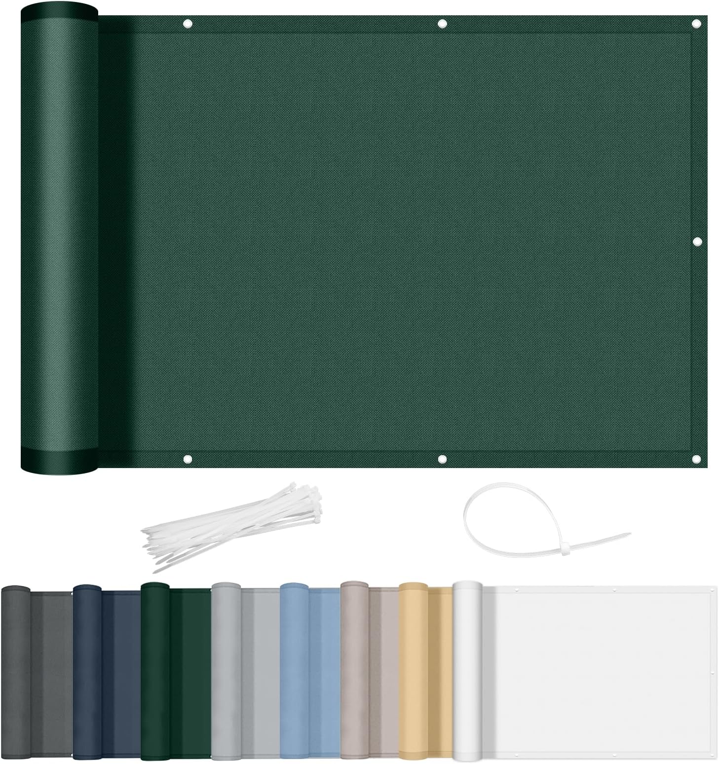 AXT SHADE Customized Size Waterproof Balcony Privacy Cover UV Protection Opaque Wind Resistant with Holes and Greenhouse Cables for Outdoor Patio