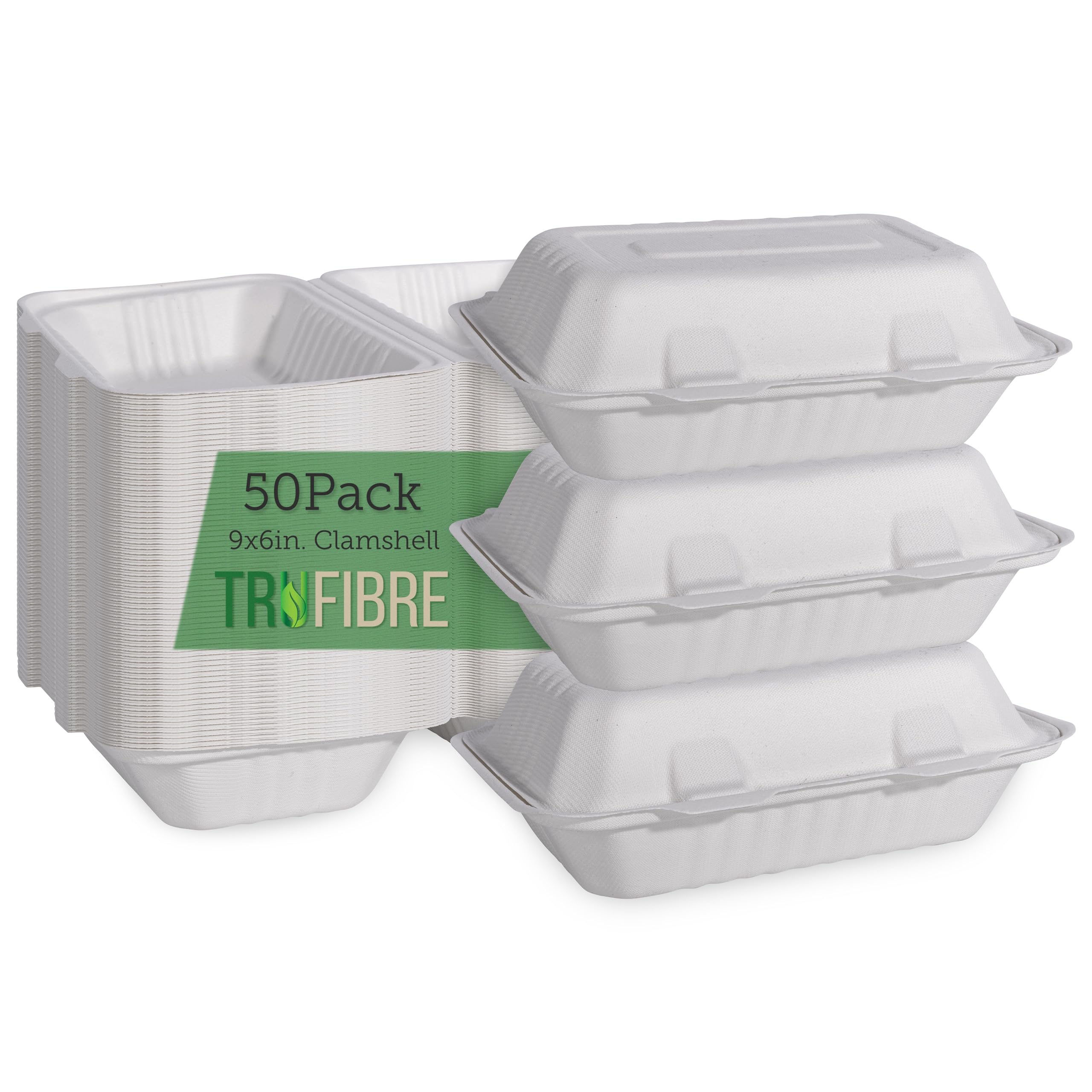 Recipientes desechables blancos con tapas, cajas para llevar, pasteles Bento, postres, sándwiches, recuerdos de fiesta, eventos, 9 x 6, paquete de 50 unidades