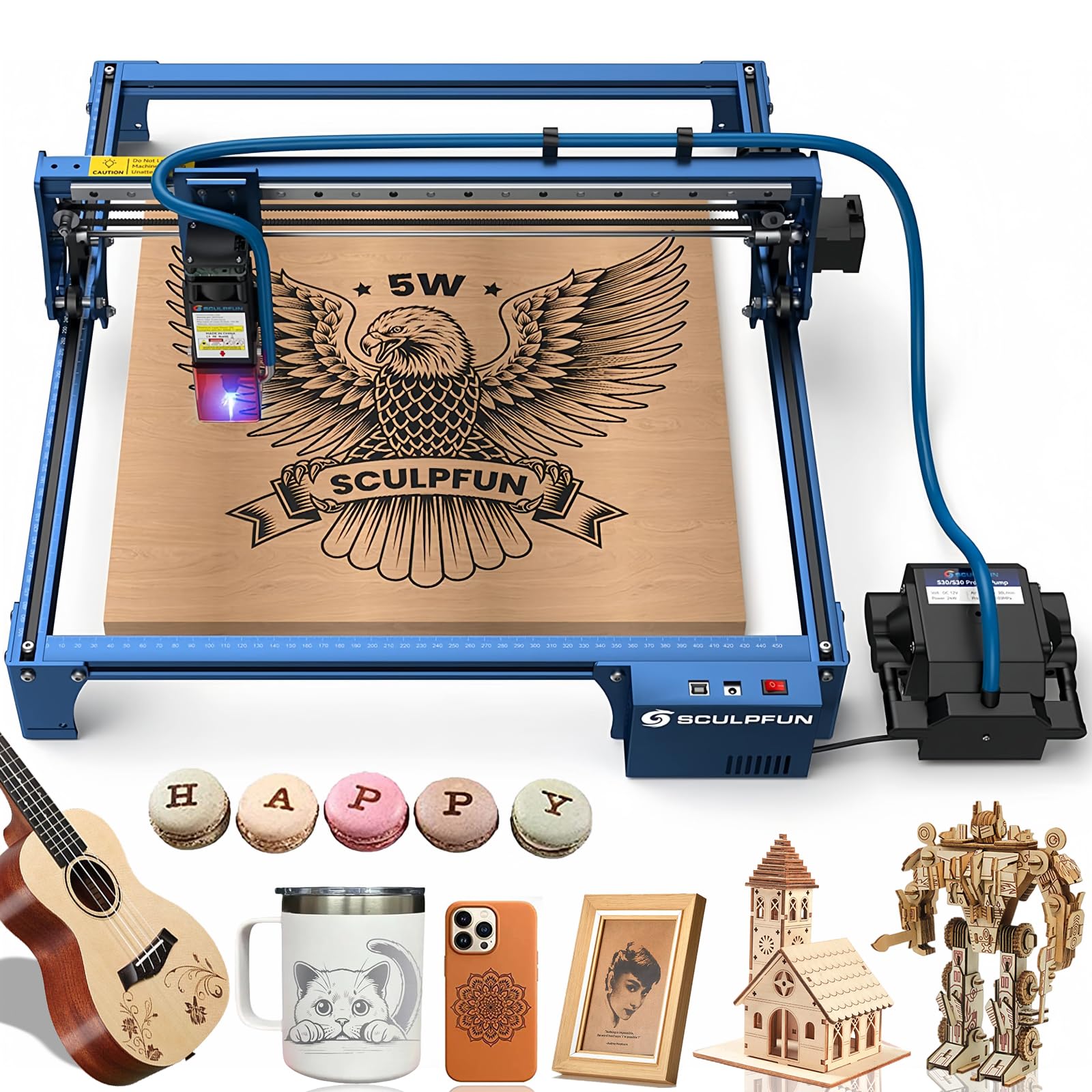 Amazon.com: SCULPFUN S30 Laser Engraver with Air Assist Pump