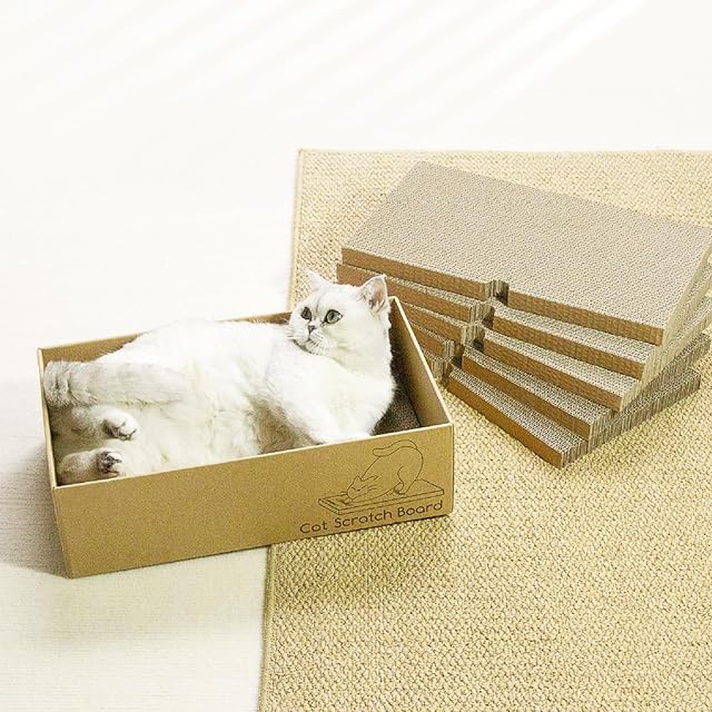 Foto 5 de 7 de Magrimaxio 5 Piezas Rascador para Gatos Carton, Rascador Gato Carton Corrugado