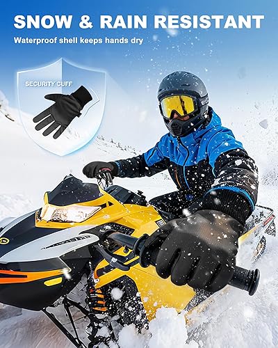 Miniatura 3 de Guantes de invierno para hombres y mujeres Moda nieve duradera impermeable piel sintética Fleecer Guantes de agarre térmico para pantalla táctil