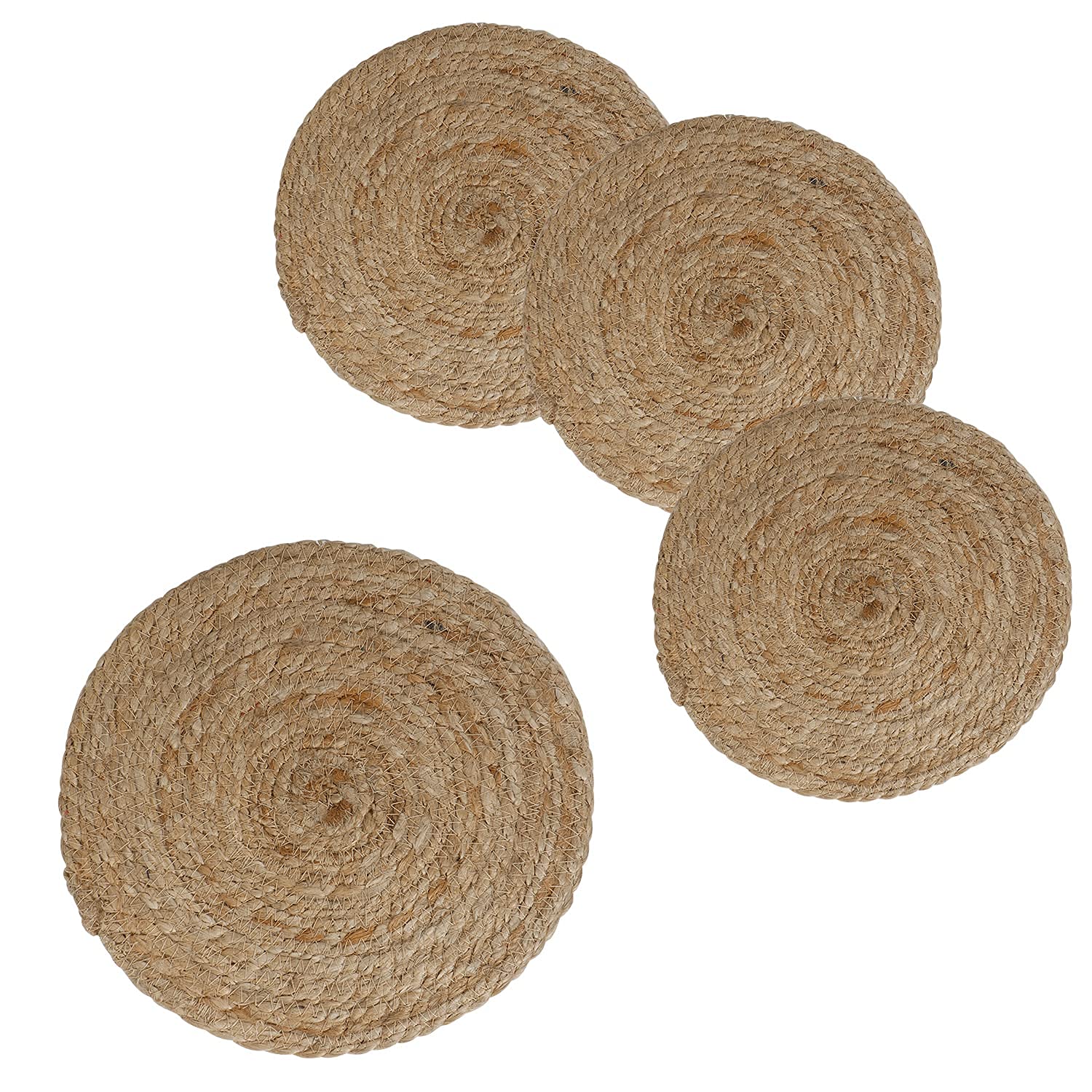 HomeStorie Eco-Friendly Jute Round Mats - Ideal for Coffee Table/Bedside Table/Center Table/Dining Table Heat Pad Coasters for Home - 25 cm [10 inch] Pack of 4 (AR2832 X 4) (B083NYBGK6) Amazon Price History, Amazon Price Tracker