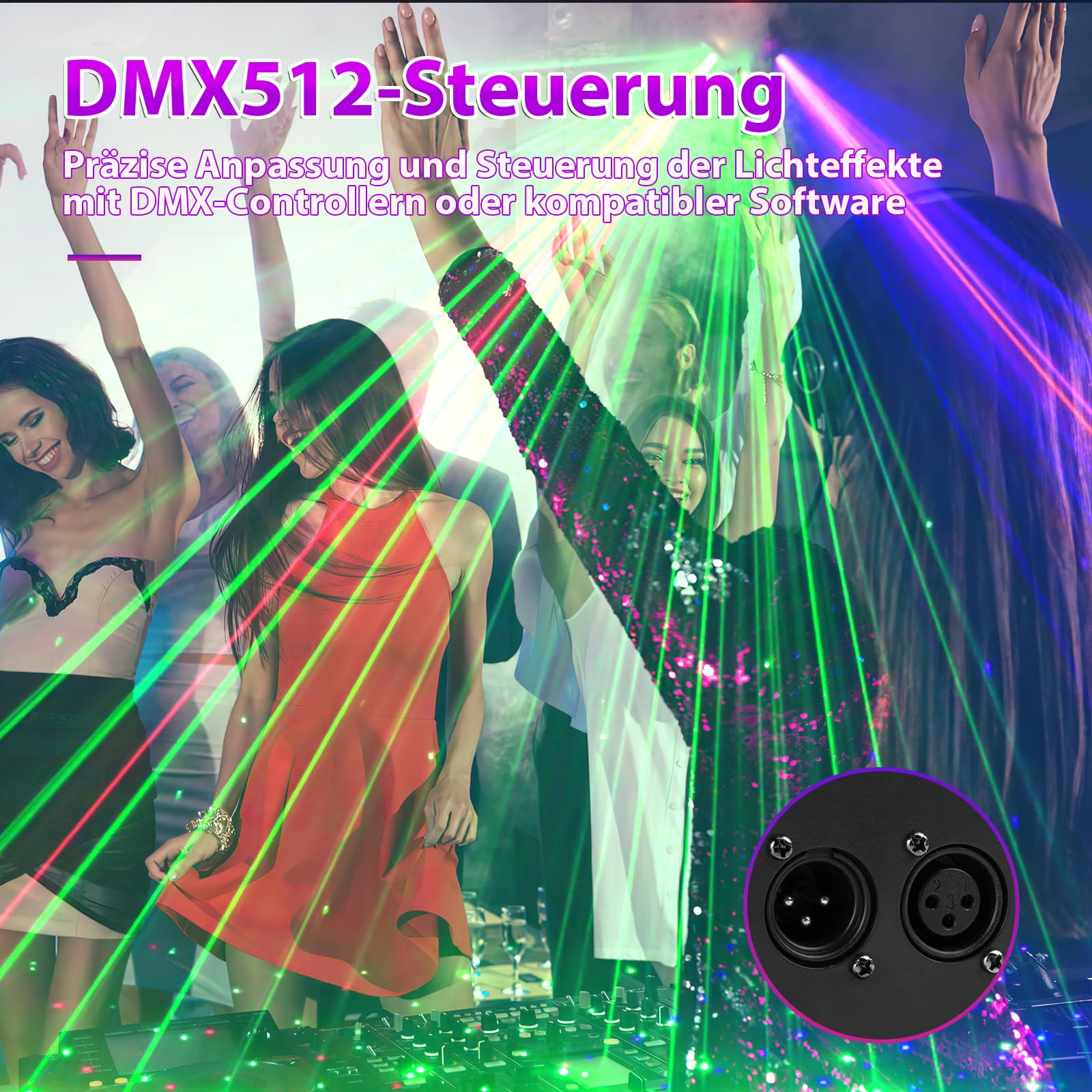 DJ Lumière De Discothèque Fête, DMX D'effets Lumière LED RGB Projecteur