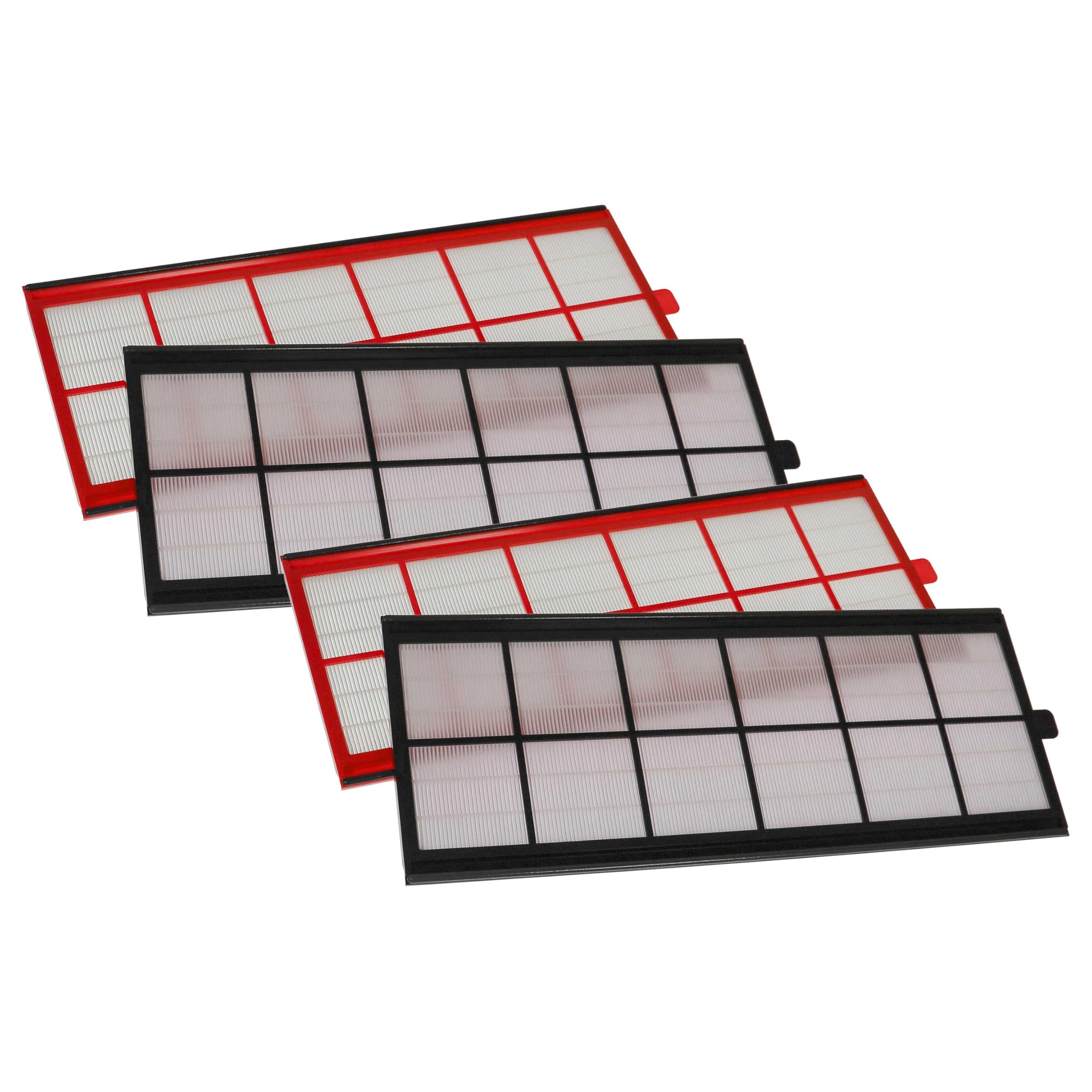 vhbw Air Filter Set compatible with Zehnder ComfoD 300, 350, 450 Ventilation Devices - G4 / F7 4-Part Kit, 50 x 17 x 1 cm Red Black White