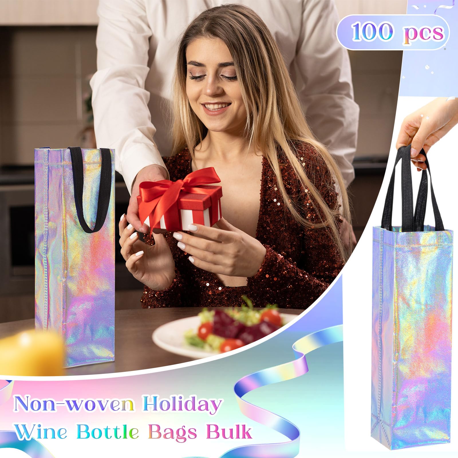 Aazon.co: Windyun 50 Pcs Wine Gift Bags With Handle Reusable Sall 13 - View #8