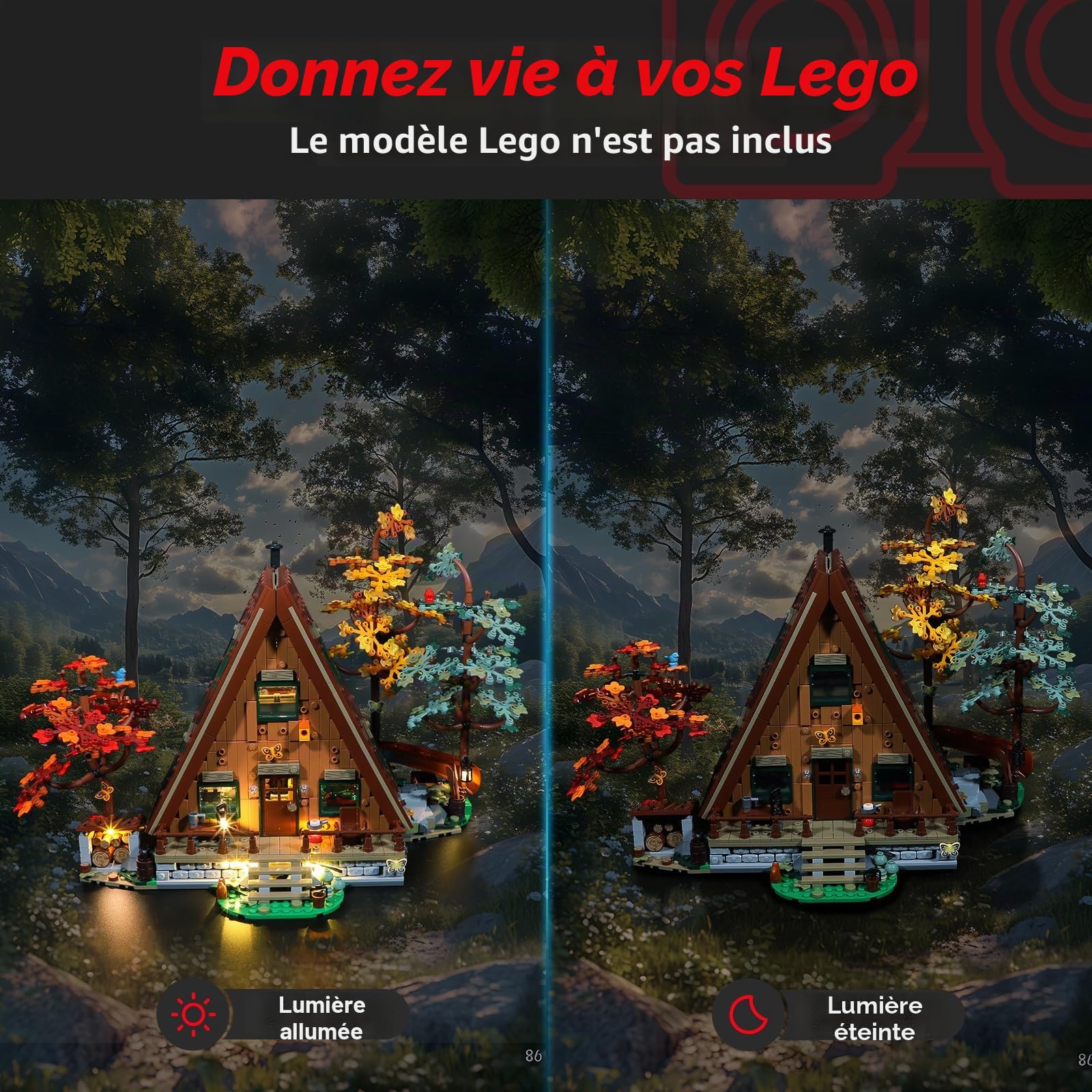 BRIKSMAX Kit d'éclairage LED pour Lego Ideas Cabane en A (Upgrade-Version) - Compatible avec Lego 21338 Building Blocks Model- Non inclus le jeu Lego