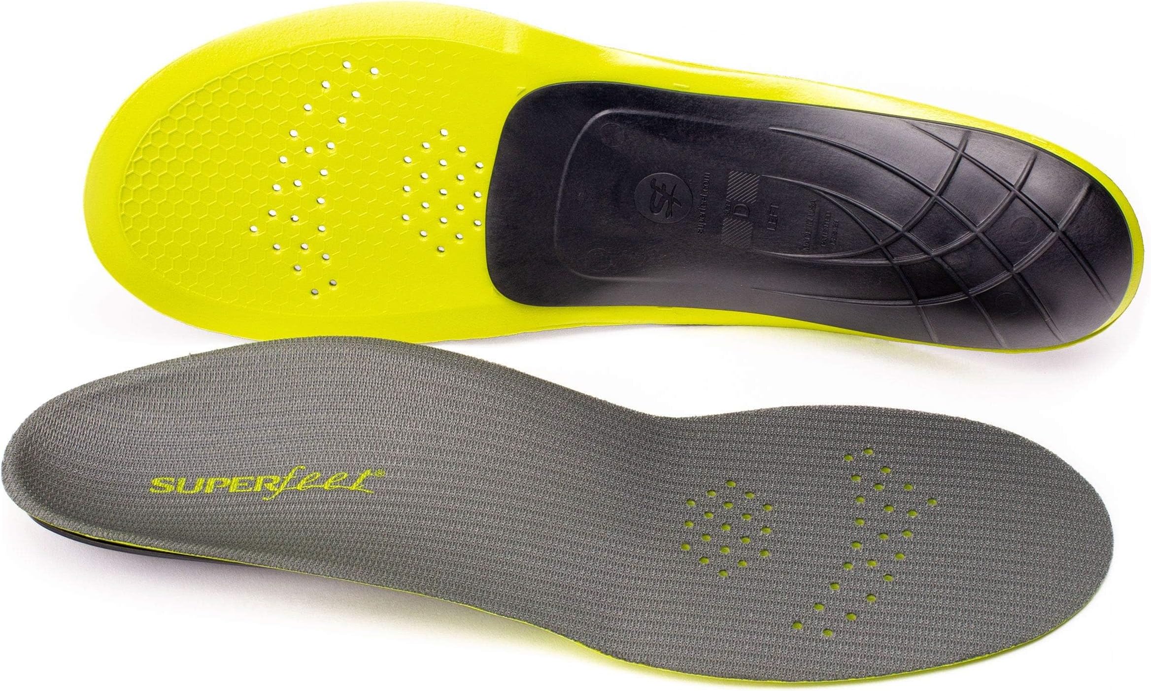 Superfeet - Run Support Low Arch Insoles - Trim-To-Fit Inserts for Tight Running & Walking Shoes