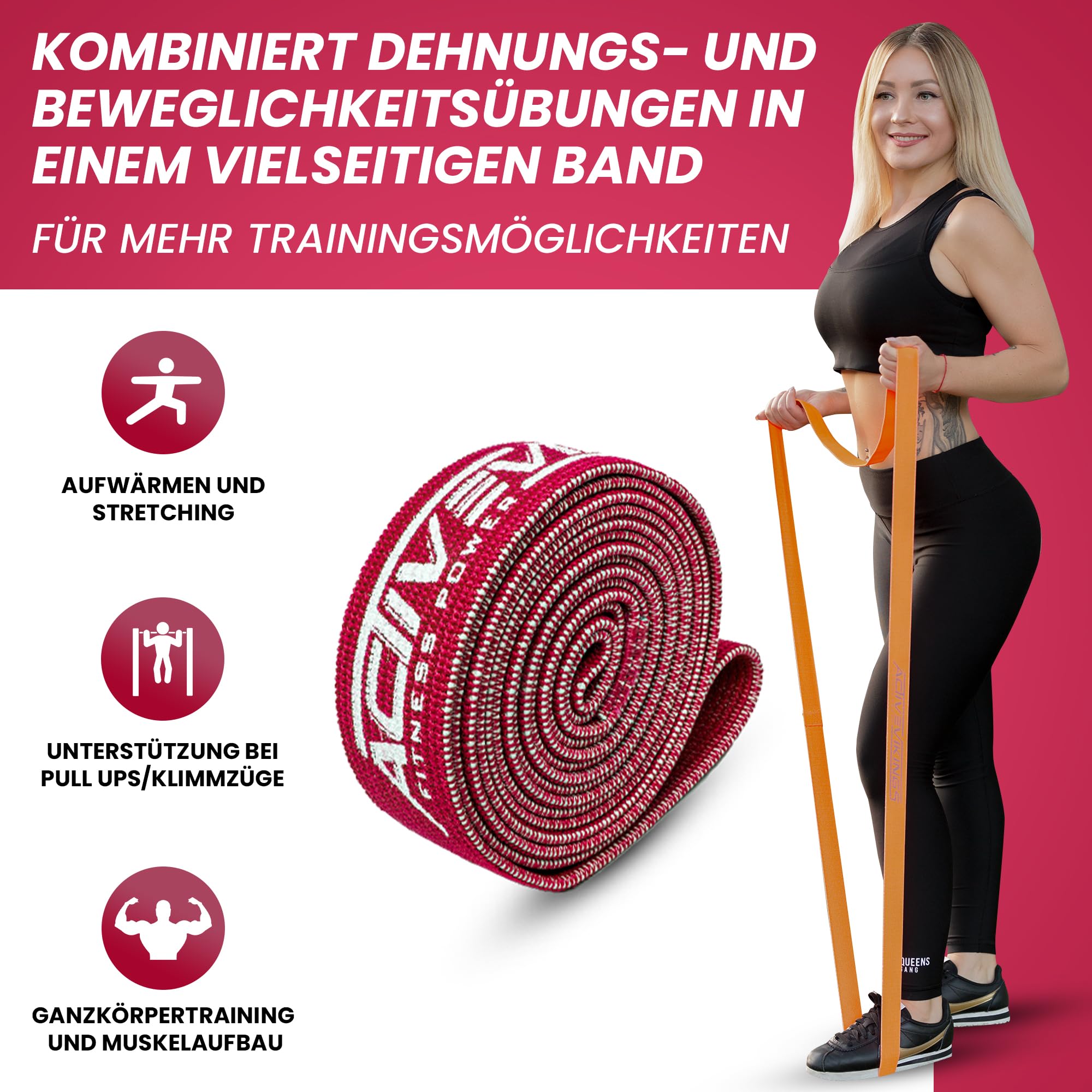 Bandes De Résistance ActiveVikings - Set Musculation/Fitness - 5 Niveaux De Résistance (4-80 Kg)