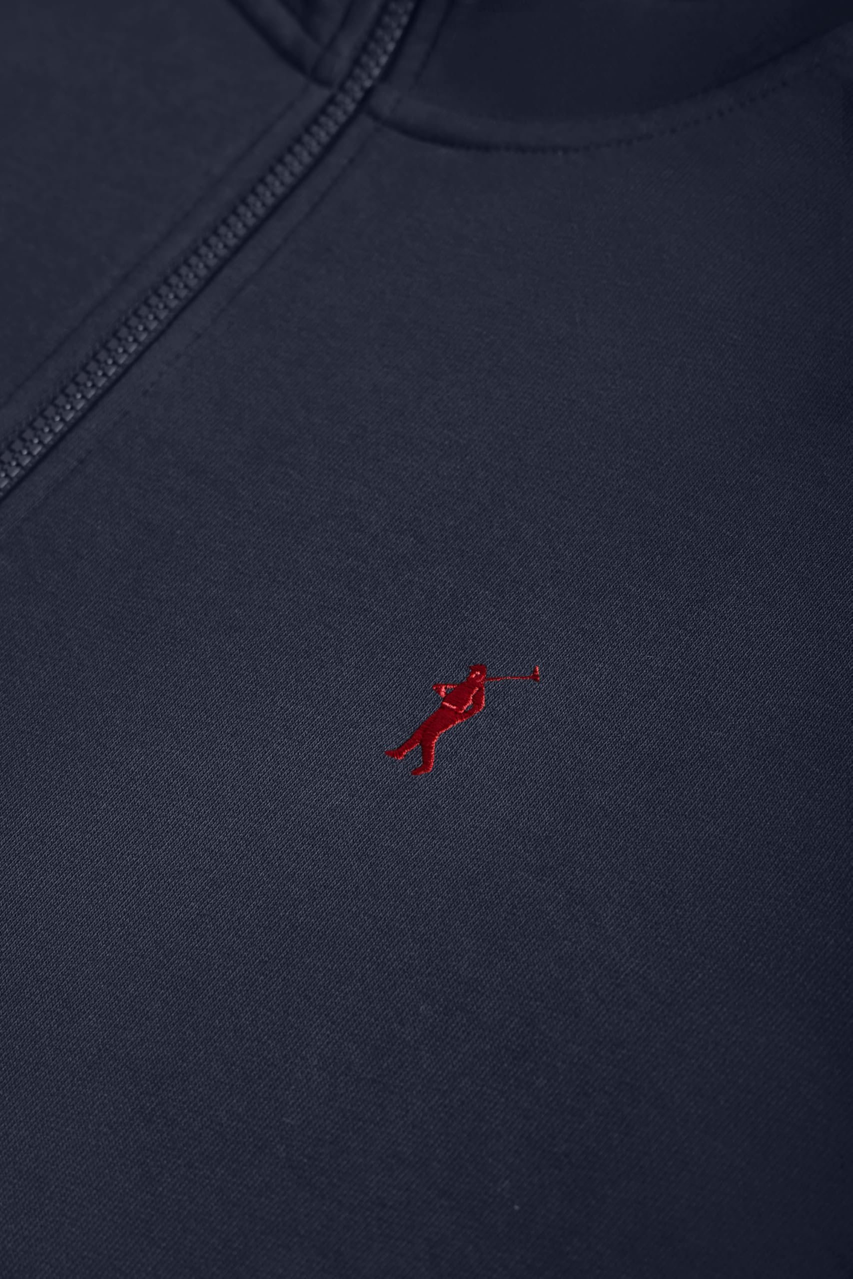 Polo Club Herren Sweatshirt ohne Kapuze und Reißverschluss - Pullover mit Half Zip - Sweatjacke 100% Baumwolle mit Reissverschluss - Gesticktem Logo