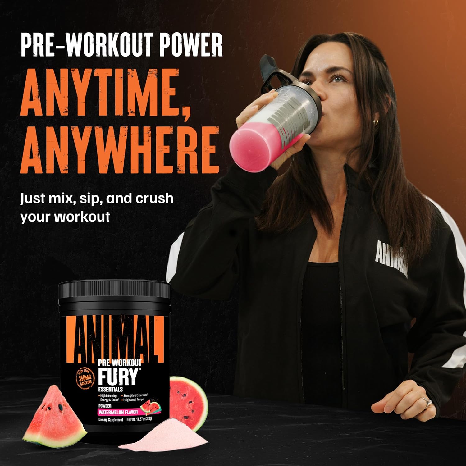 Animal Fury Pre Workout Powder - Watermelon, 350mg Caffeine, BCAA Amino Acids, 2g Beta Alanine, Citrulline & Tyrosine, Energy, Focus, Strength, Endurance, Preworkout for Men & Women, 20 Servings - Image 4