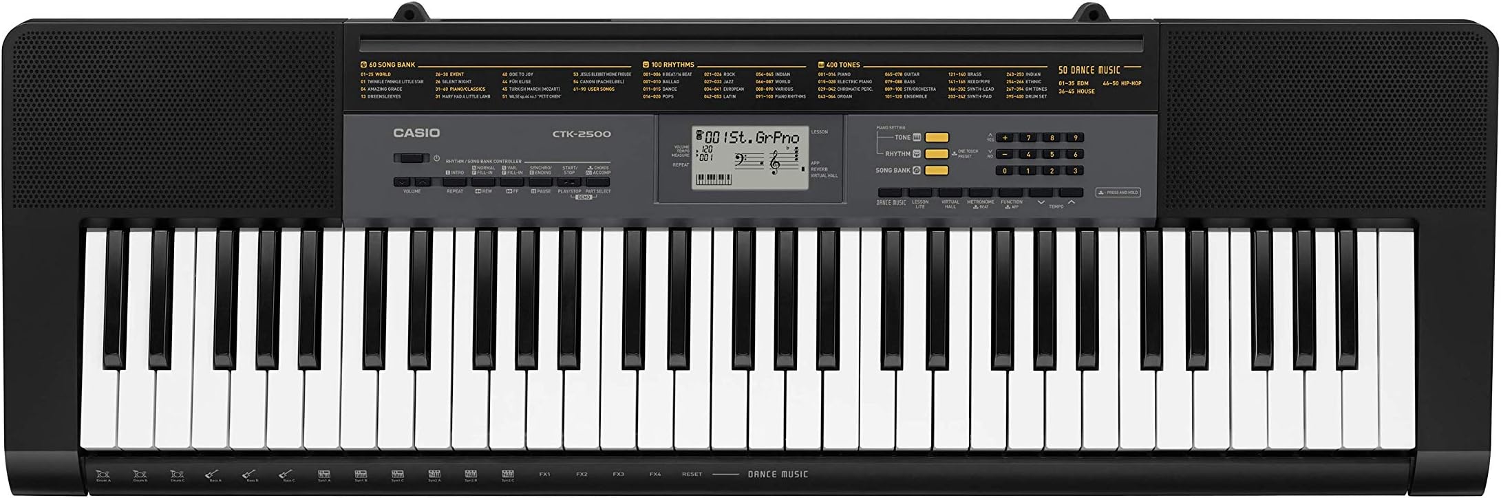 Casio CTK-2500AD full size Keyboard including AC Adapter