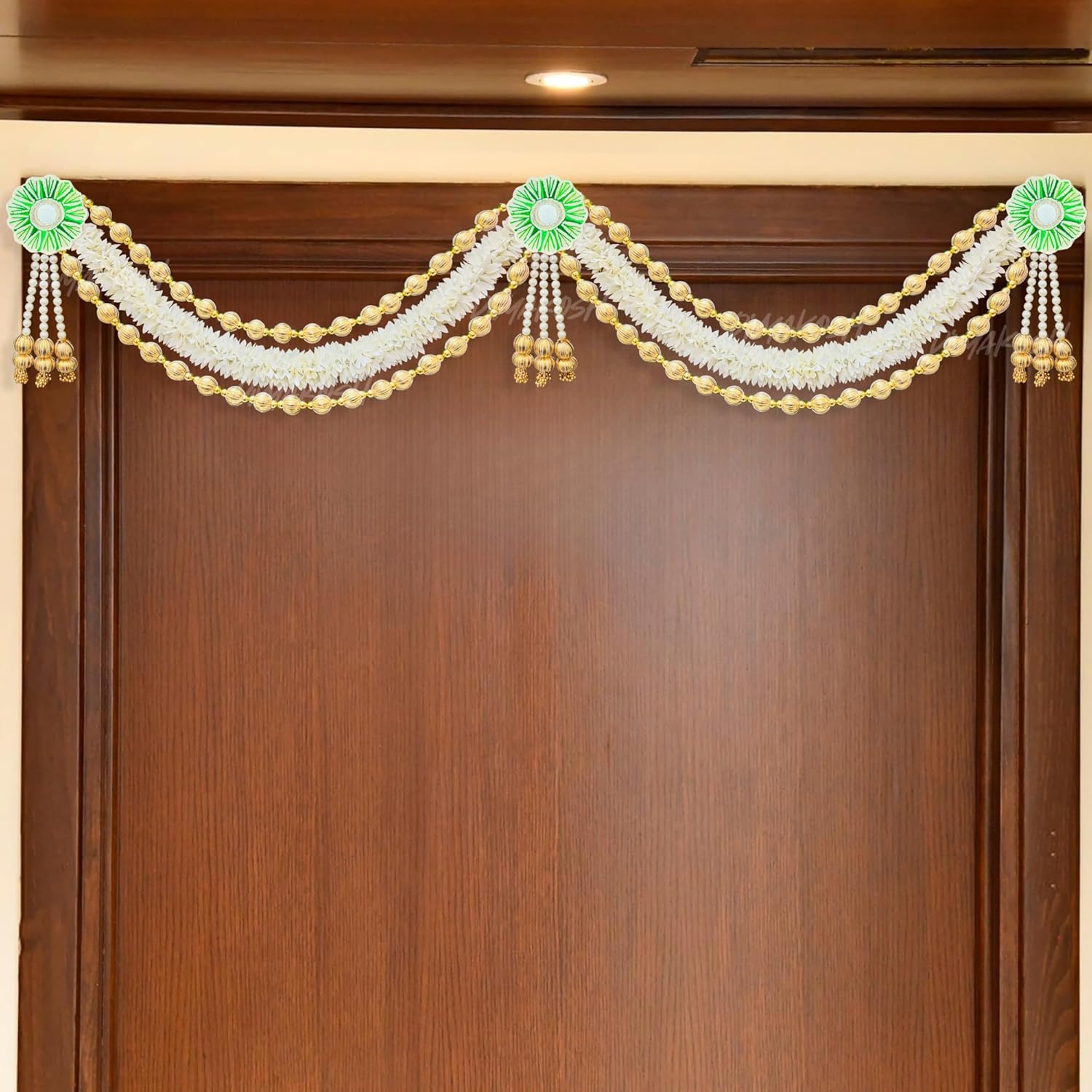 Festival Gajra Toran for Main Door Entrance, Green Hangings for Home Decoration, Thoranam/Thorans for Main Entrance Door, Decoration Items Hanging, 37 Inch