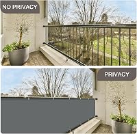 SUNNY GUARD paravan pentru balcon 90x400 cm antracit, rezistent la UV, vânt și apă, cu benzi de fixare pentru balustradă 5
