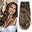 4PCS Clip in Hair Extensions Natural Soft Synthetic Hairpieces for Women Honey Blonde Mixed Chestnut Brown Extensins for Women(Honey Blonde Mixed Chestnut Brown)