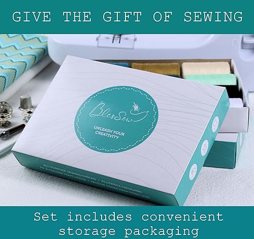 Miniatura 7 de Paquete de 34 hilos de coser de poliéster para coser a mano, acolchar y máquina de coser  1000 yardas por carrete  28 colores de hilos más 3 negros