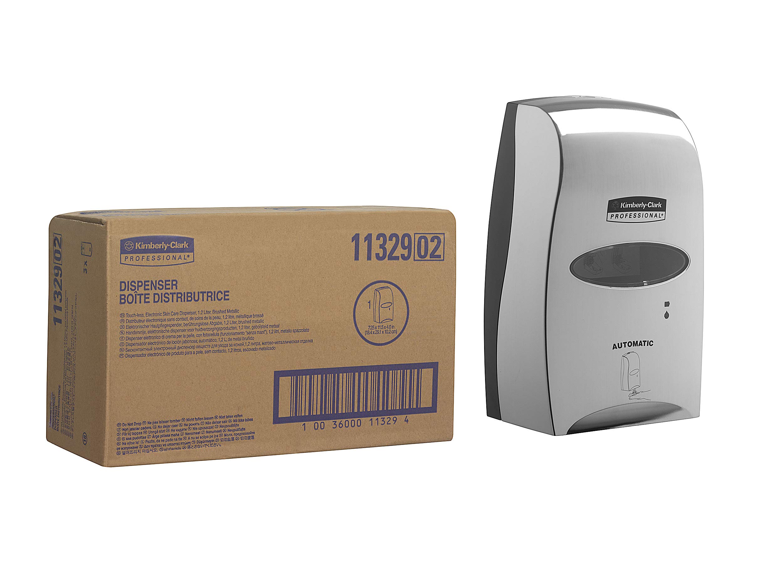 Kimberly-Clark Professional berührungsfreier automatischer Seifenspender 11329 – 1 x Spender für Handdesinfektionsmittel, Chrom (geeignet für 1,2 L Kassetten)