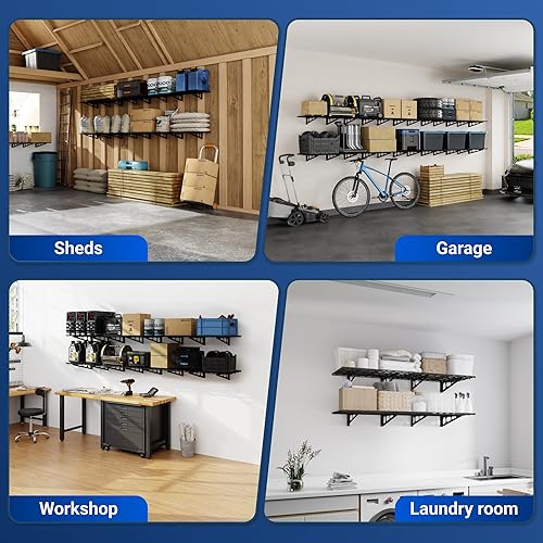 Miniatura 9 de FLEXIMOUNTS - Repisas de pared para garaje, 2 unidades