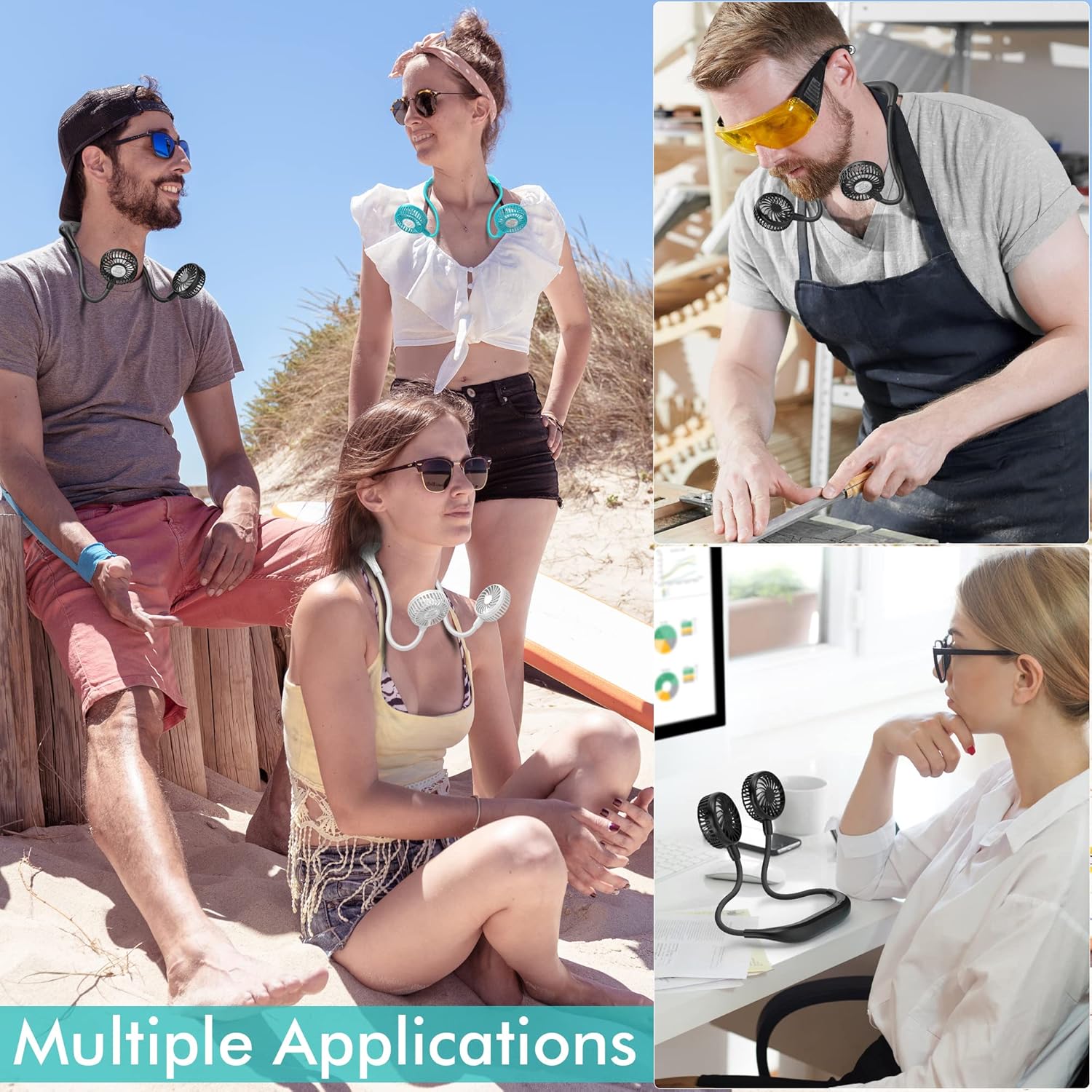 Multiple Applications of COMLIFE Neck Fan