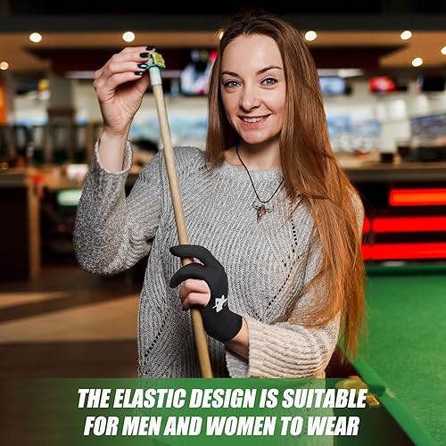 Miniatura 7 de 20 guantes de billar para billar con tres dedos, guantes de billar para mano izquierda y derecha, guantes deportivos universales para mujeres y