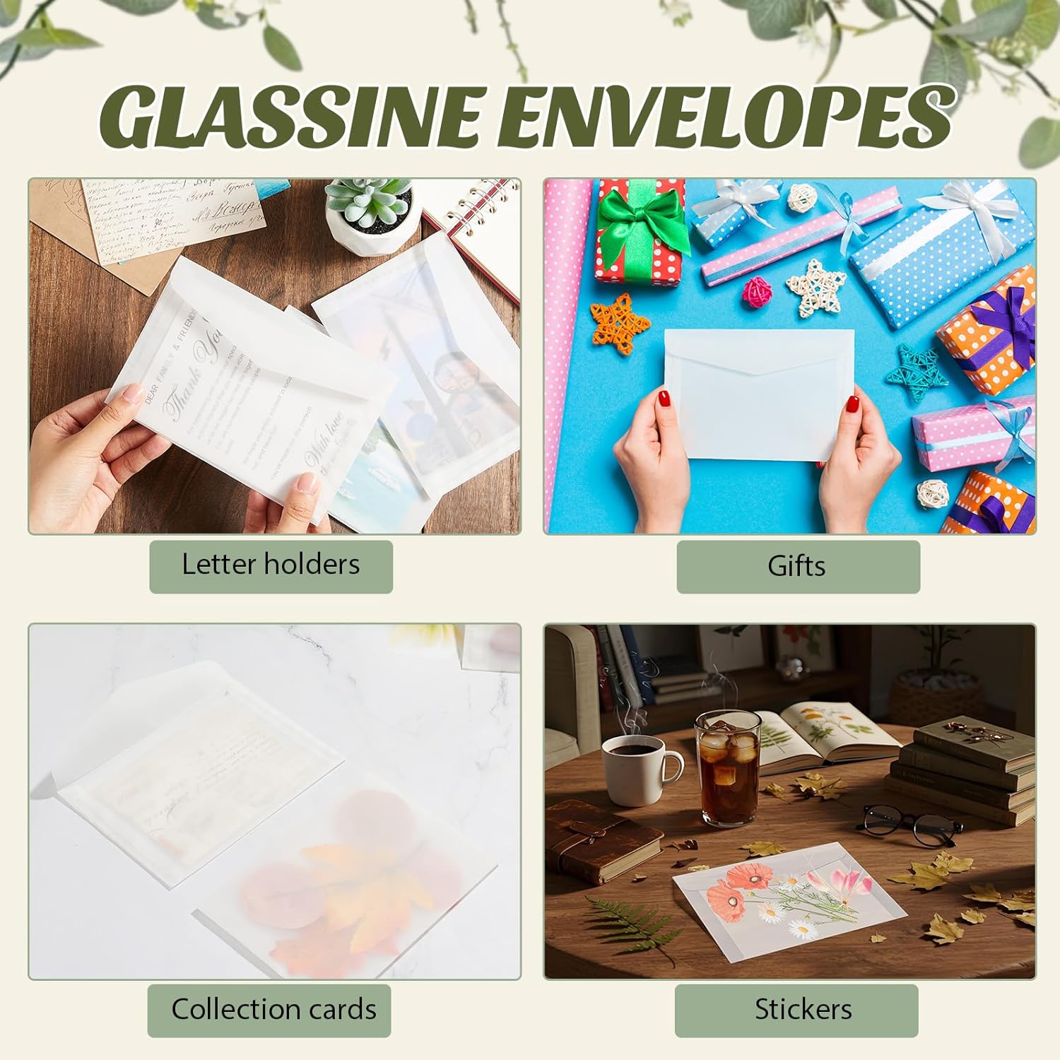 Fuyoooo 150 Pcs 4.7 x 6.5 Inch Glassine Envelopes A6 Vellum Envelopes for Wedding Invitation Frosted Clear Sulfuric Acid Paper Bag for 4 x 6 Cards Lotto Ticket Gift Letter Photo Coins Seeds Stamp