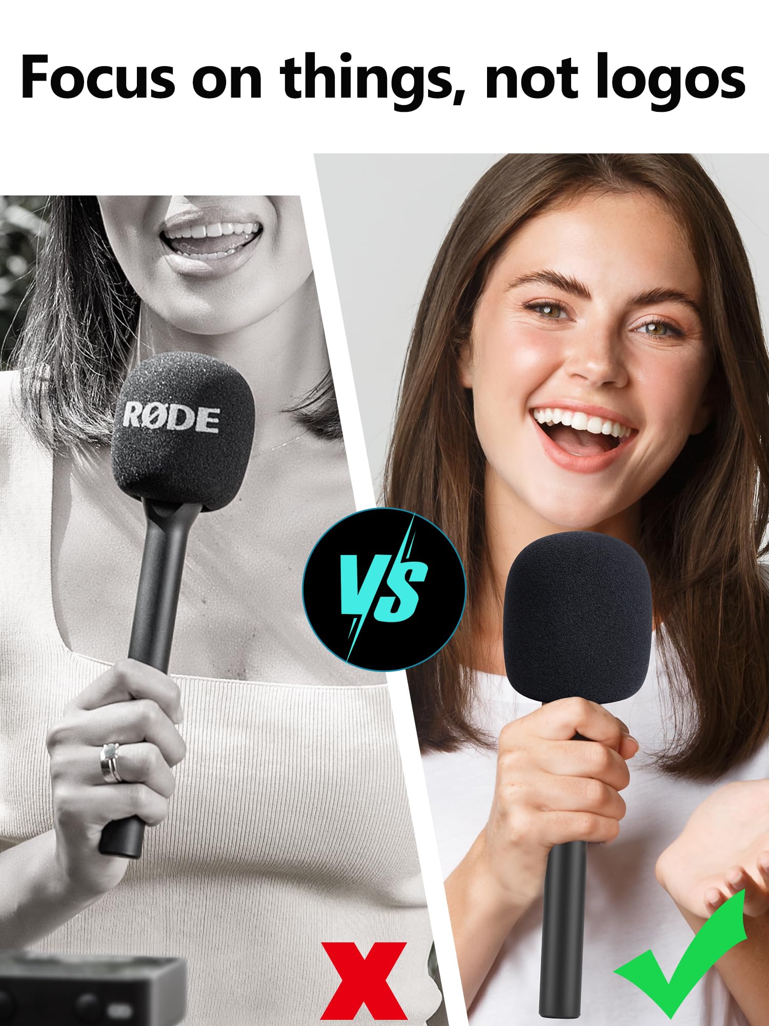YOUSHARES Osłona pop do Rode Interview Go – pianka kompatybilna z Rode Wireless GO I/II/ME/Pro, ręczny adapter Mic Pop Filter, ochrona przed wiatrem, nadaje się do bezprzewodowego GO 1/2, zapasowy
