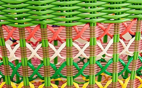 Miniatura 5 de MYtodo - Canasta tejida de plástico para juguetes, cesta de almacenamiento hueca para ropa sucia, barriles de lavandería (color morado)