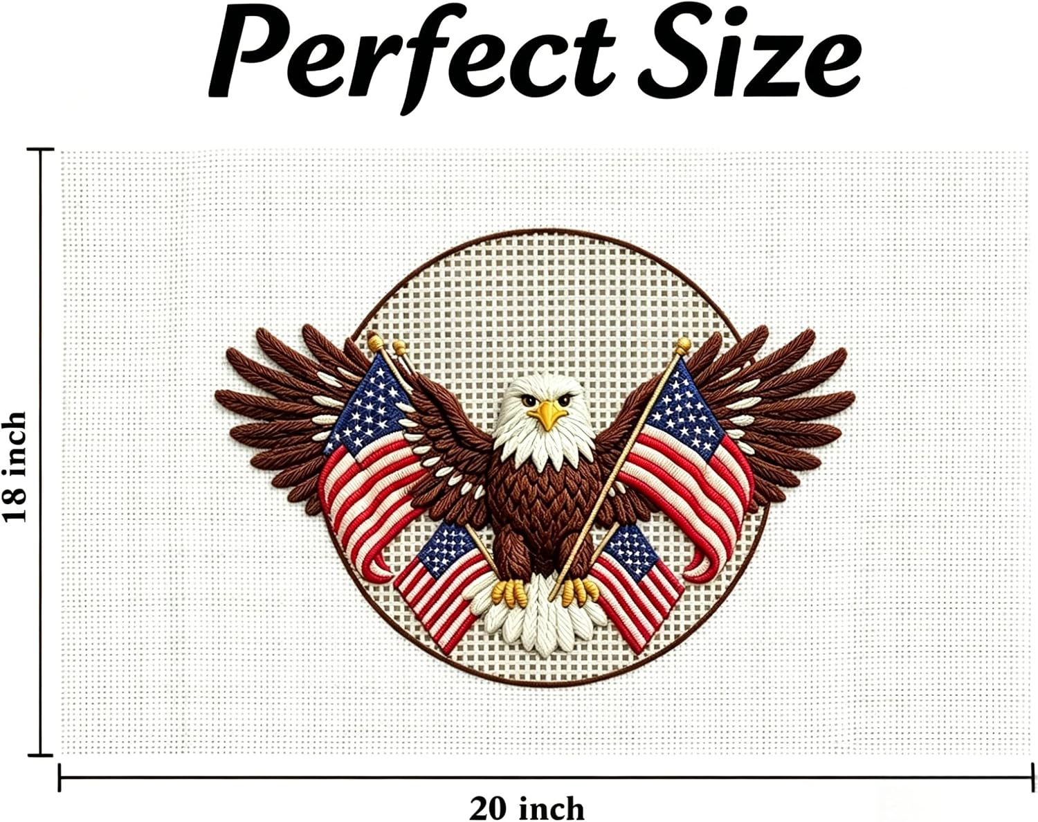 Needlepoint Canvas 13 Mesh 20"x18" White Cotton Blank for Embroidery