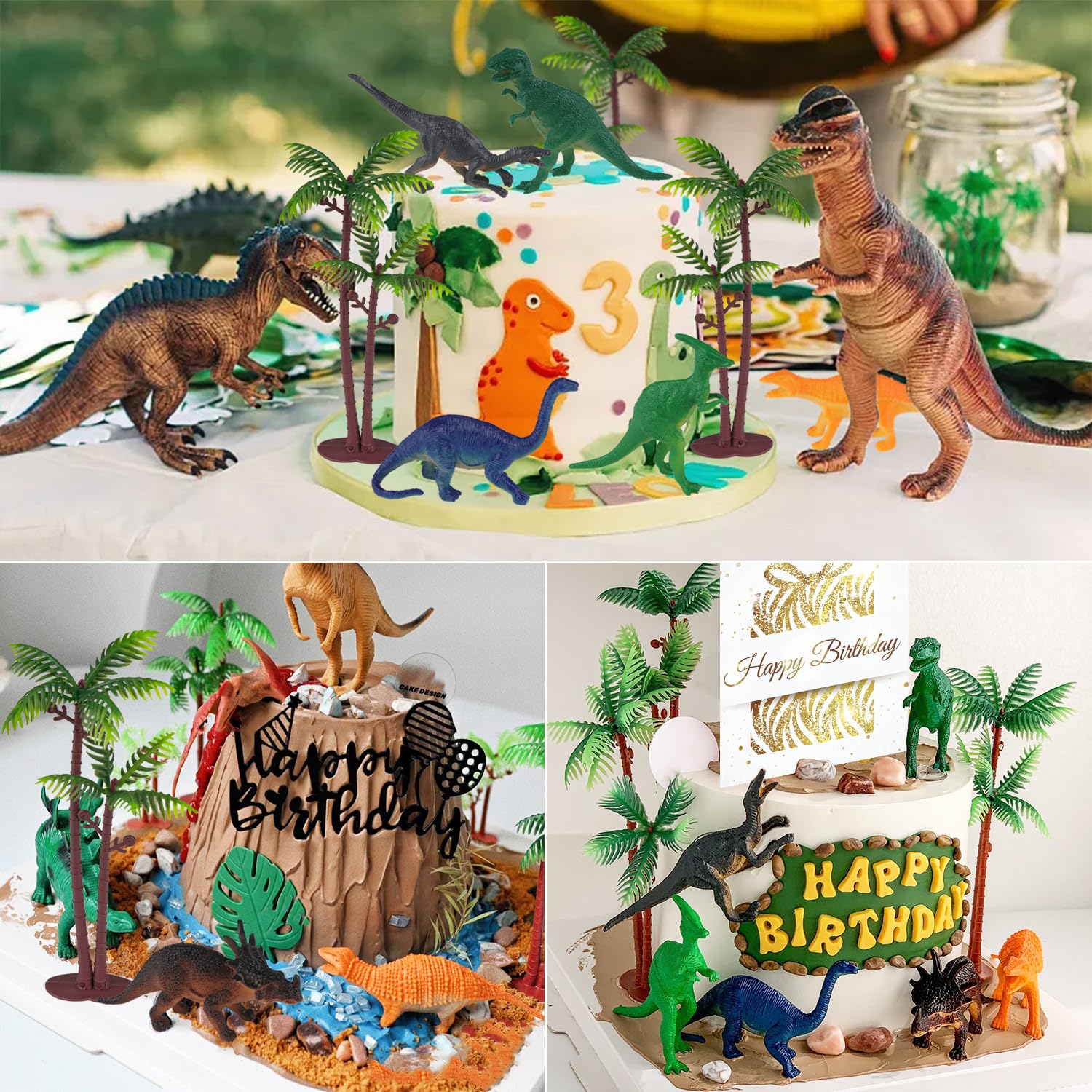 Decorazioni Per Cupcake Dinosauro - 30 Pezzi In Carta, 10 Stili, Per Feste Di Compleanno A Tema