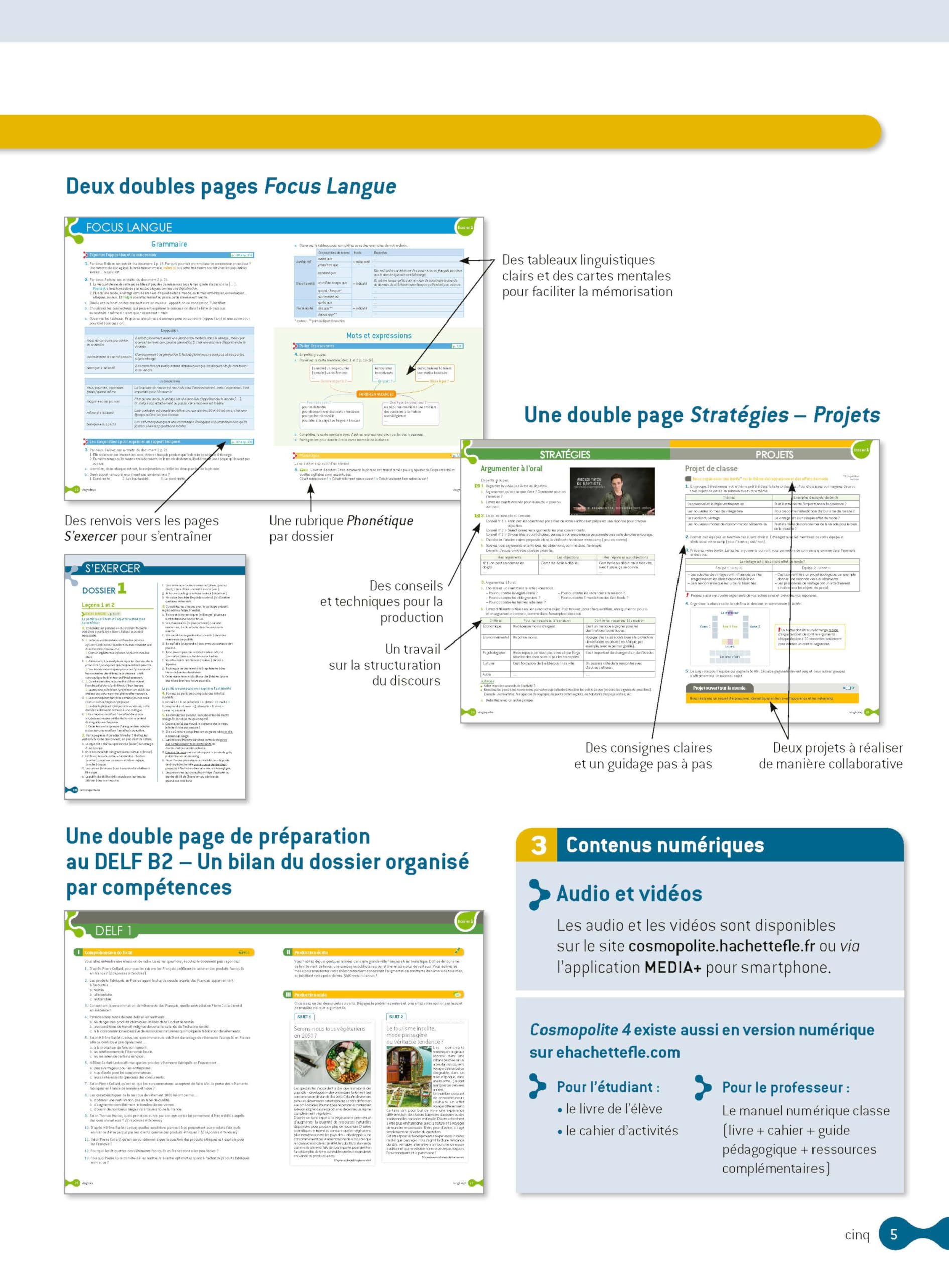 Cosmopolite. Livre eleve. Per le Scuole superiori. Con e-book. Con espansione online. Con DVD-ROM (Vol. 4): Méthode de français