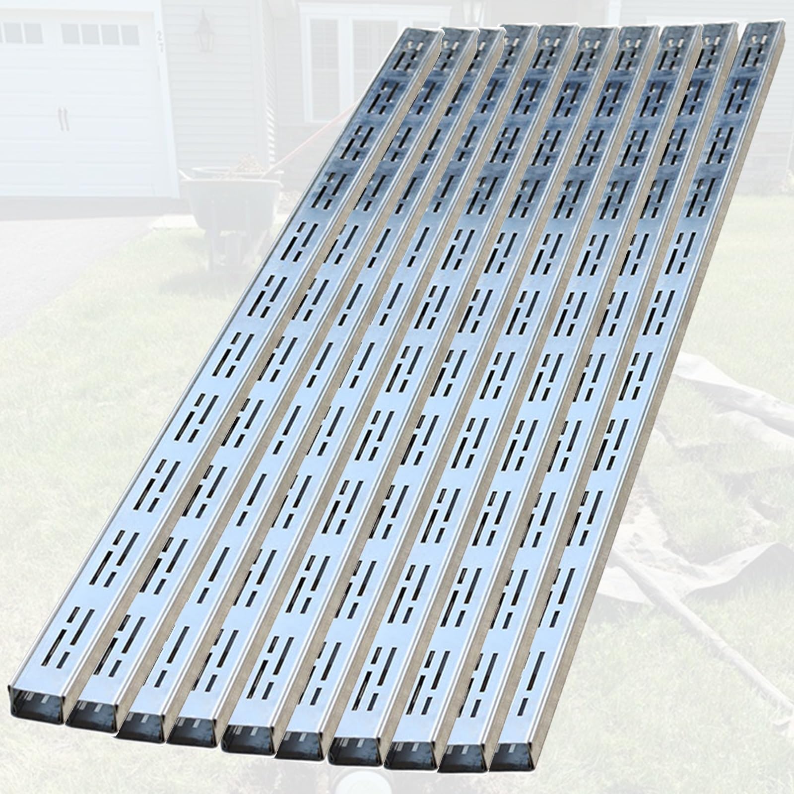 39 Inch Slim Channel Drain Kit Outdoor, 2 4 5 6 8 10 12 Pack Low Profile Drainage Trench System/Narrow French Trough Drains for Balcony Traffic Storm