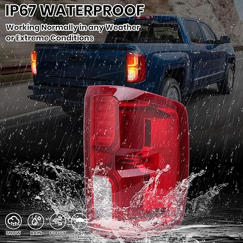 Miniatura 5 de Conjunto de luz trasera compatible con Chevy Silverado 1500GMC Sierra 1500 2016 2017 2018 lámpara trasera LED 84288719 lado derecho del pasajero