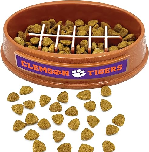 Miniatura 47 de NCAA Super-Bowl Ohio State Buckeyes - Cuenco para perros de alimentación lenta con diseño de fútbol para una digestión saludable. Cuenco