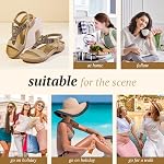 Littleplum Womens Flat Sandals Arch Support Bohemian Beaded Dressy Comfortable Summer Beach Vacation Walking Shoes