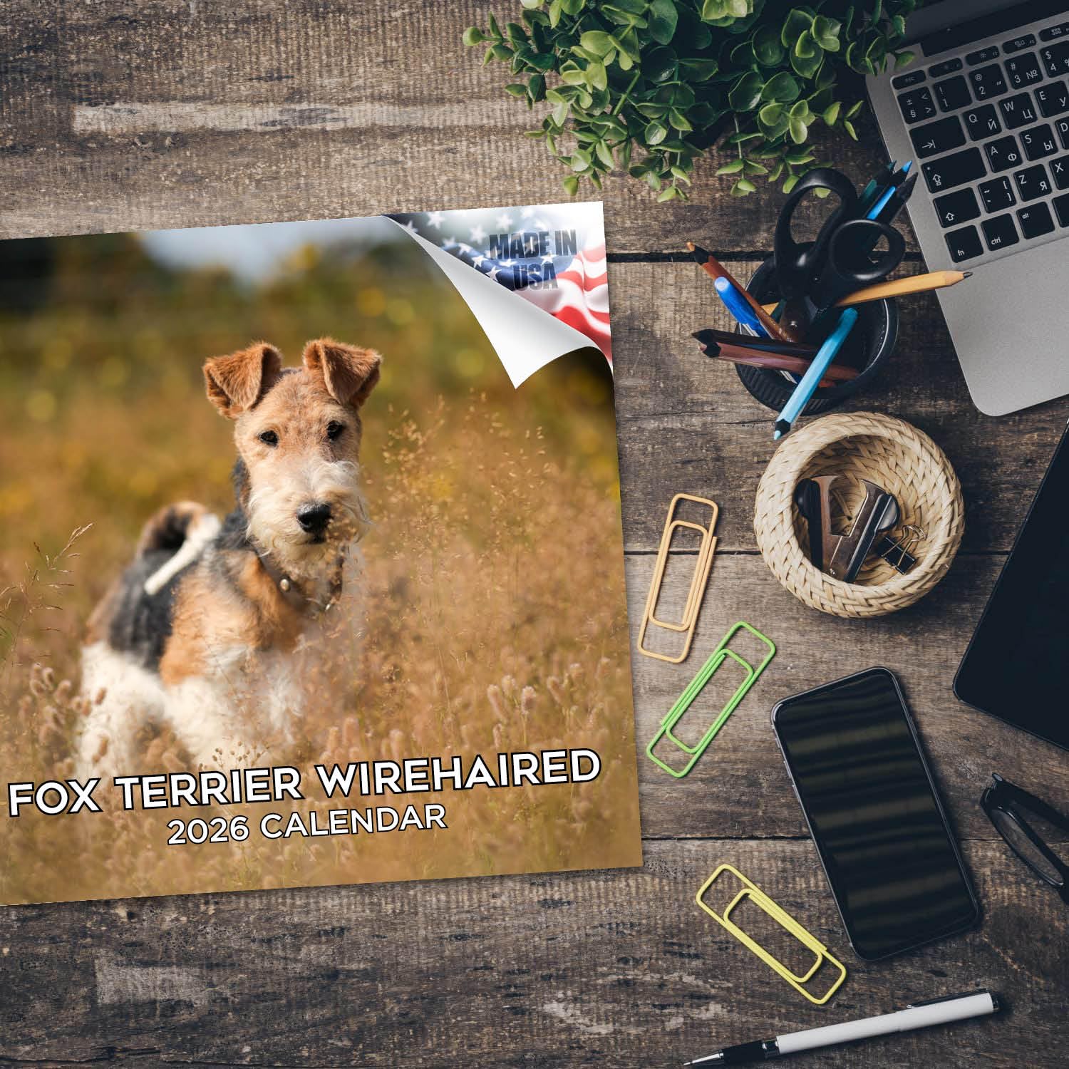 Amazon | MegaCalendars フォックステリア ワイヤーヘアードカレンダー