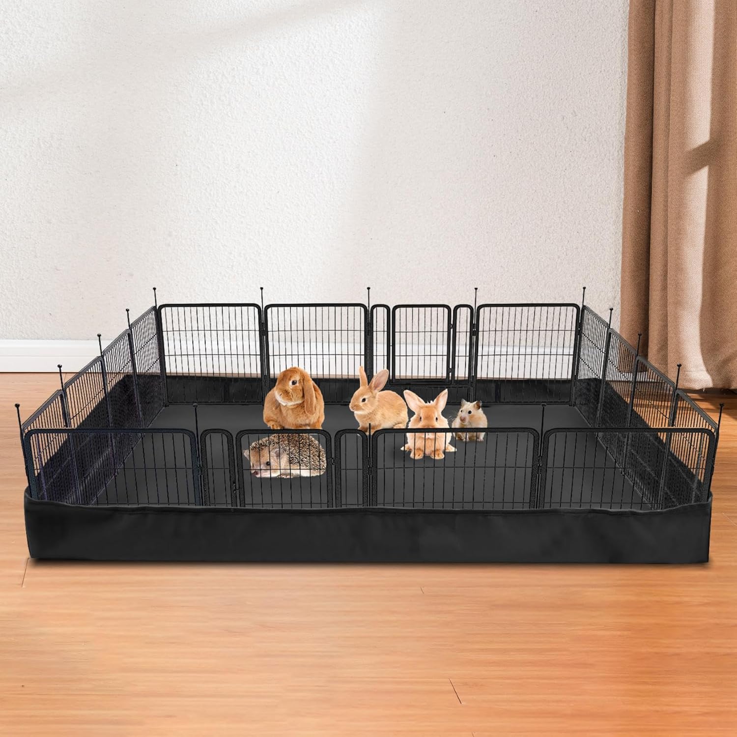 AKEfit Guinea Pig Cage Liner Tarp Bottom Waterproof and Washable for Rabbits, Bunny, Chinchesillas, Hedgehog, Ferrets and Hamsters, 48 "L x 24 "W x 4 "H-Black