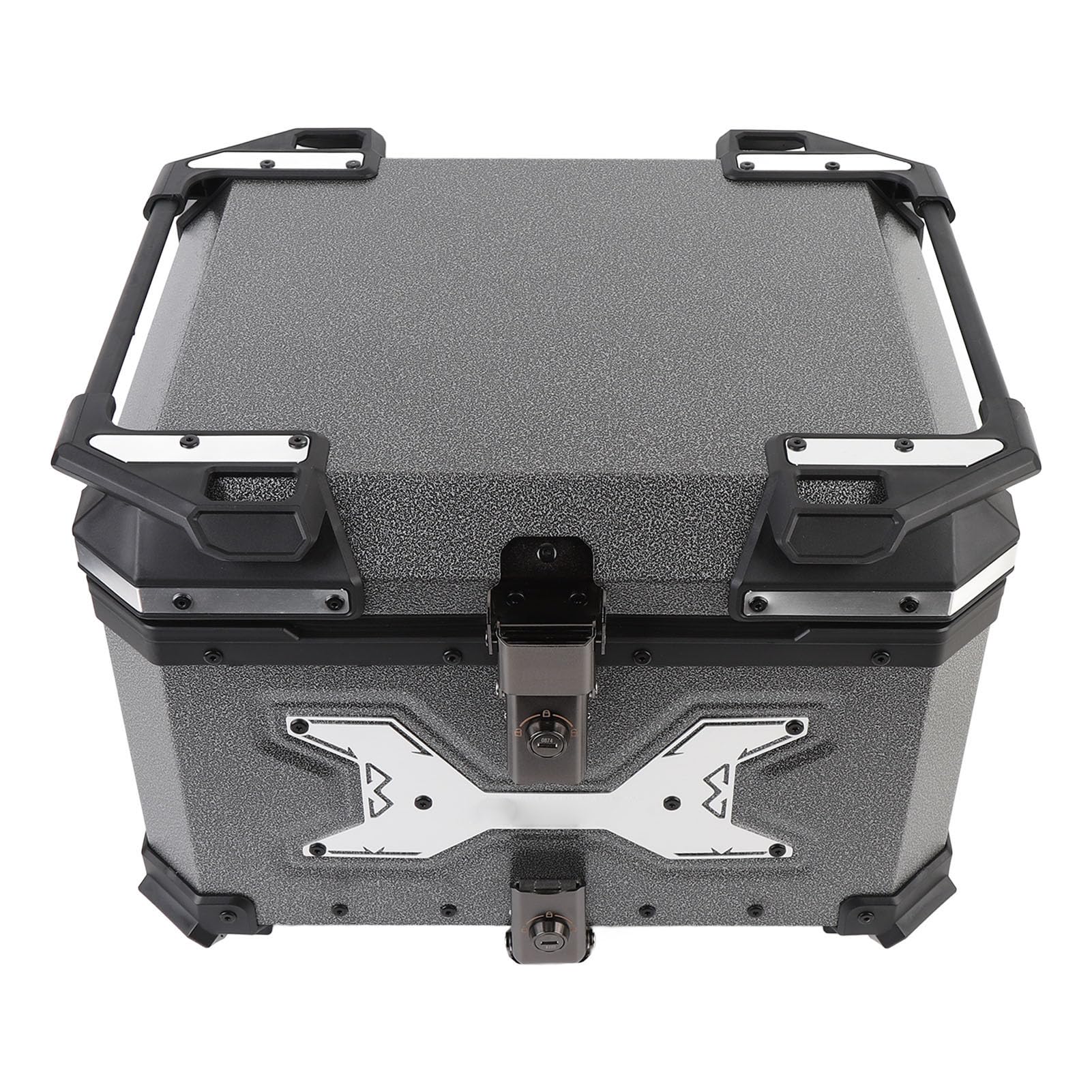 Generic Kufer Górny Motocykla 55 L – Pudełko ze Stopu Aluminium z Bezpiecznym Zamkiem, Przeznaczone do Przechowywania Kasku, Przestronny Tylny Bagażnik na Niezbędne Akcesoria Podróżne