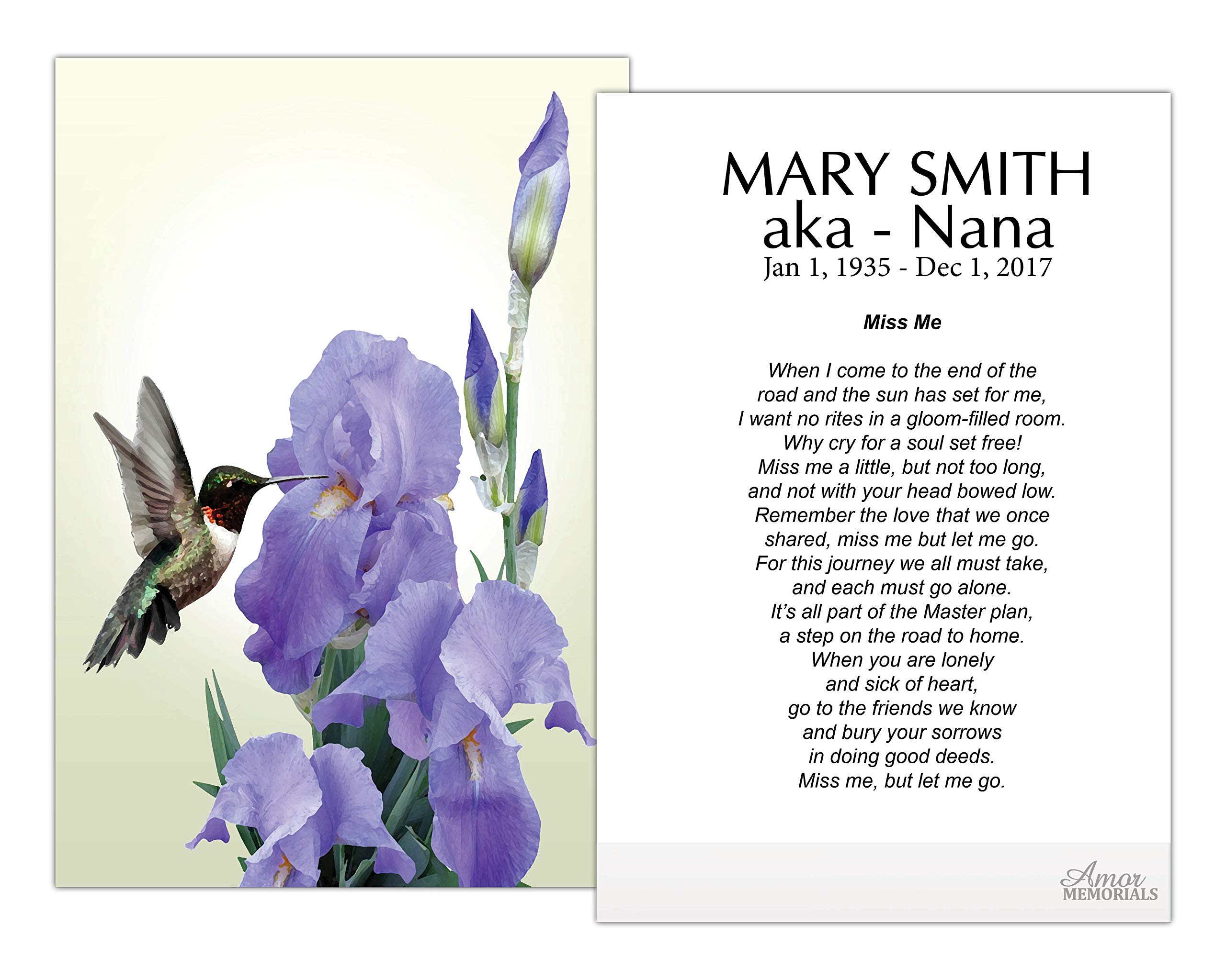 Amazon.com : Funeral Memorial Prayer Cards - FPC1188EN