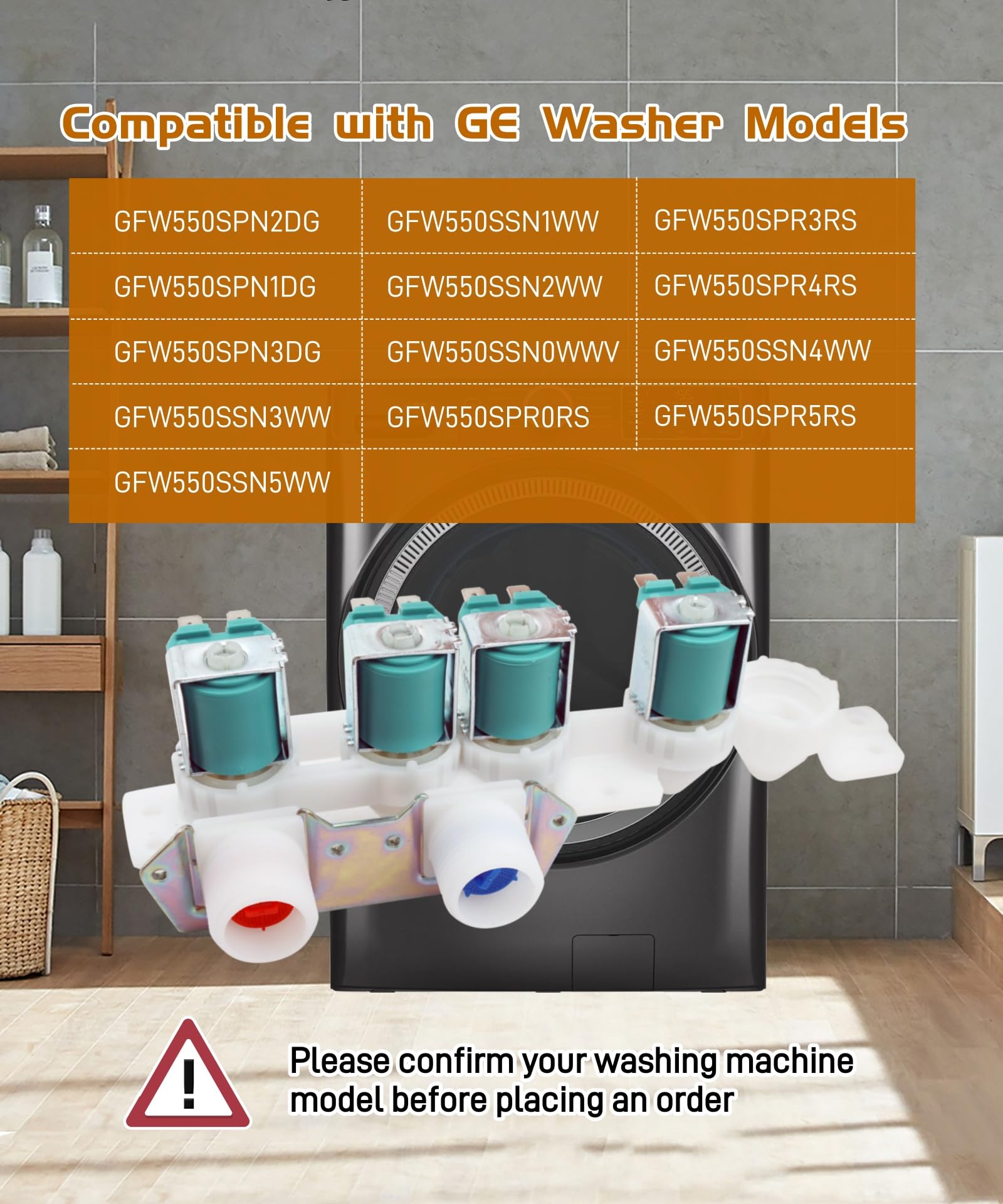 Valvola Ingresso Acqua Lavatrice WH23X29538 - Ricambio GE Per Modelli GFW550, 33090201