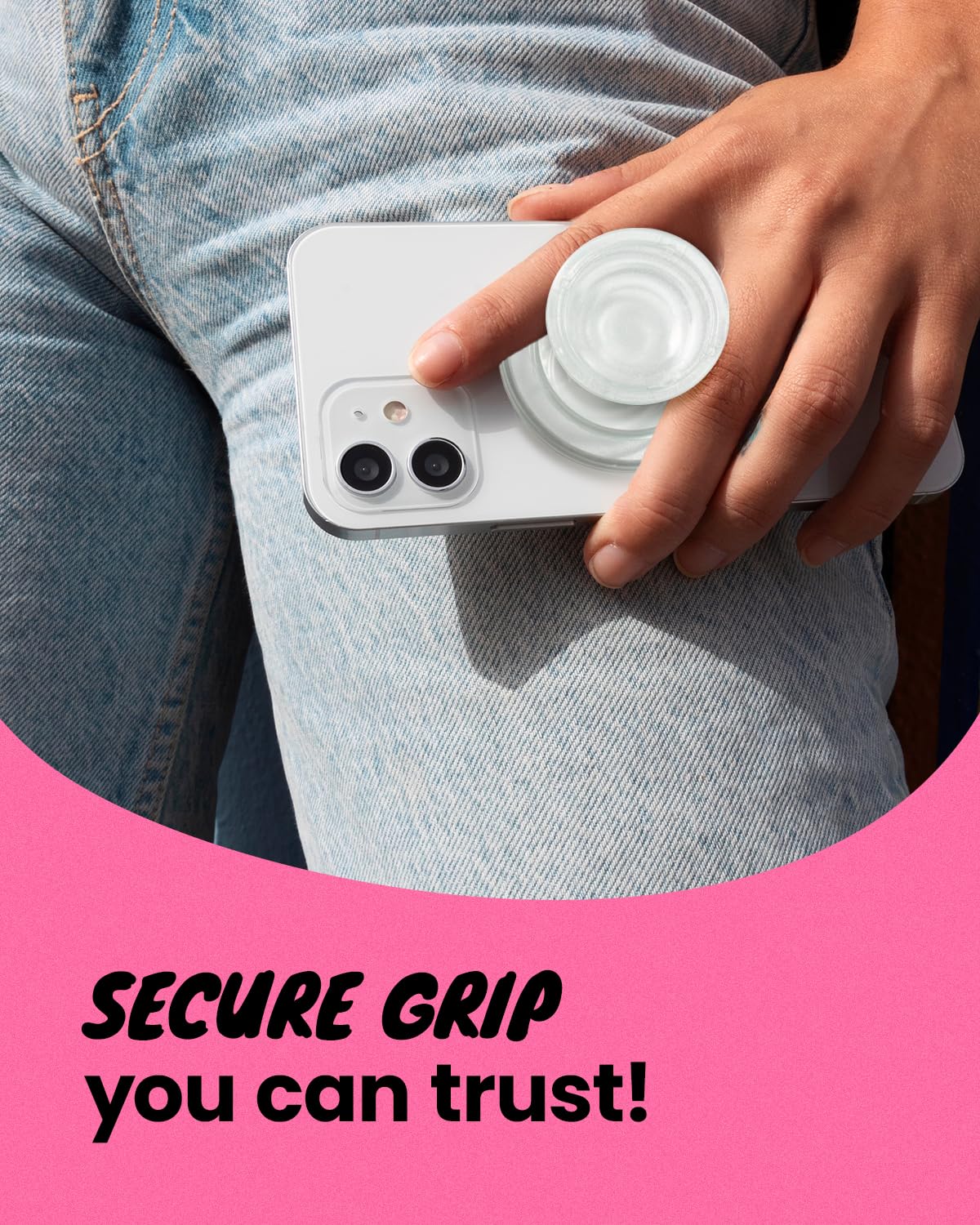 OnTheGrip - Soporte magnético para teléfono móvil compatible con Magsafe con diseño de color translúcido, plegable, para smartphone, tablet, accesorio de teléfono celular (transparente)