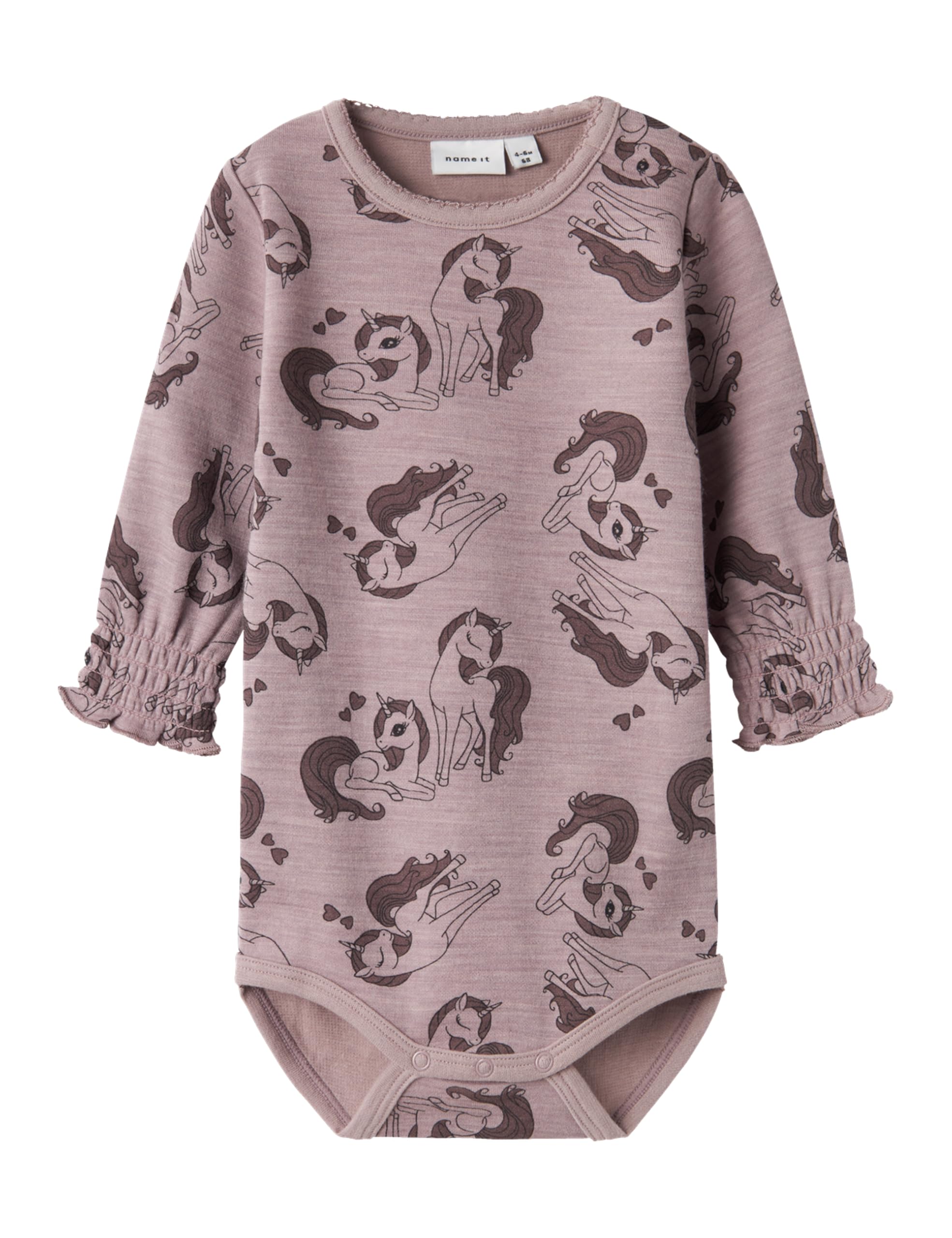 NAME IT Body z długim rękawem Niemowlęta - dziewczynki Nbfwuppo Wool/Co Ls Body
