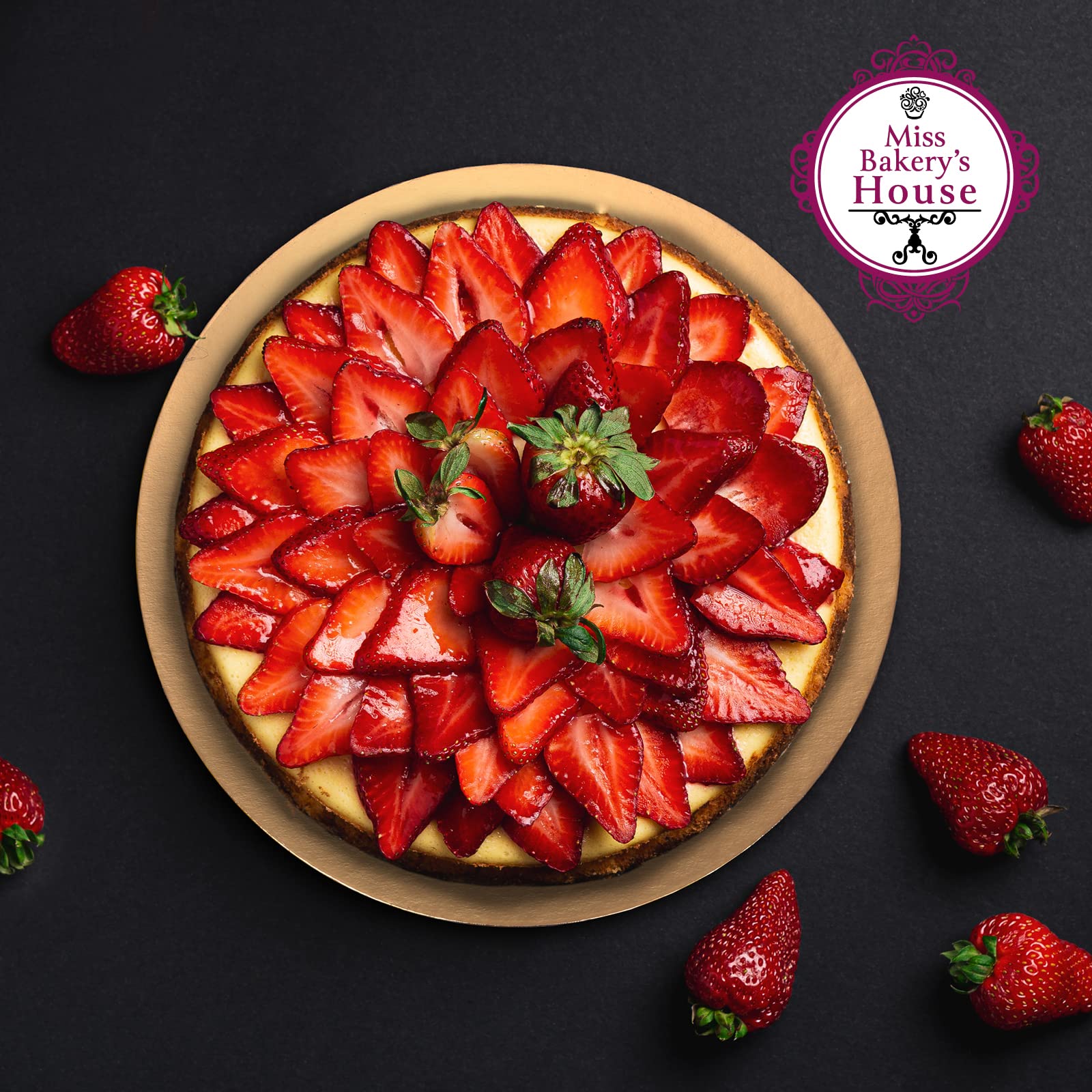 Miss Bakery's House® Cake Board - Deska do ciasta - 3 mm - Ø 30 cm - srebrna i złota - 10 sztuk - blacha do ciasta - talerz - okrągła - dwustronna - zestaw