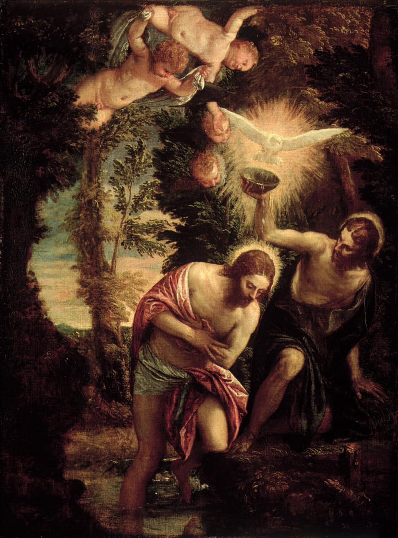 POSTERIIk Vintage Art Print Images Pictures Print Baptism of Christ by Paolo Veronese Modern Colour Posters for Office Home Decor 60x90cm