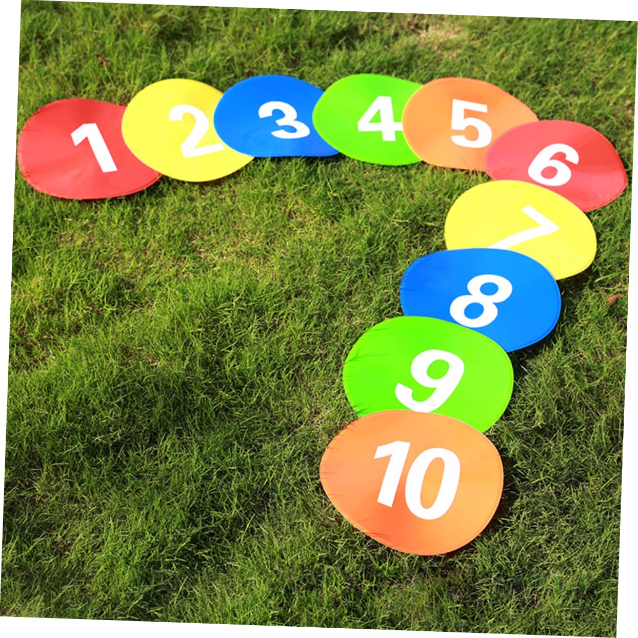 VANZACK Football Training Marker Pad 10 Pcs Reusable Soccer Training Signs PVC 23cm Diameter Non-Slip Ideal for Gym or Field Drills