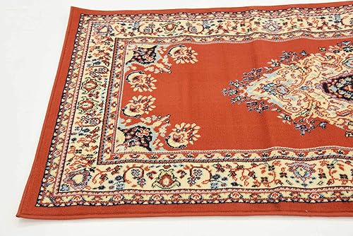 Vista 448 de Unique Loom Reza Collection- Alfombra, Polipropileno, Marrón Marrón/ marfil