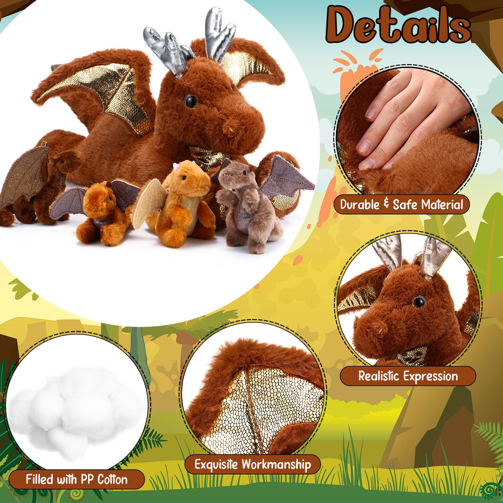 Amazon.co.jp: Syhood ドラゴンぬいぐるみ 5個セット 18インチ Lサイズ