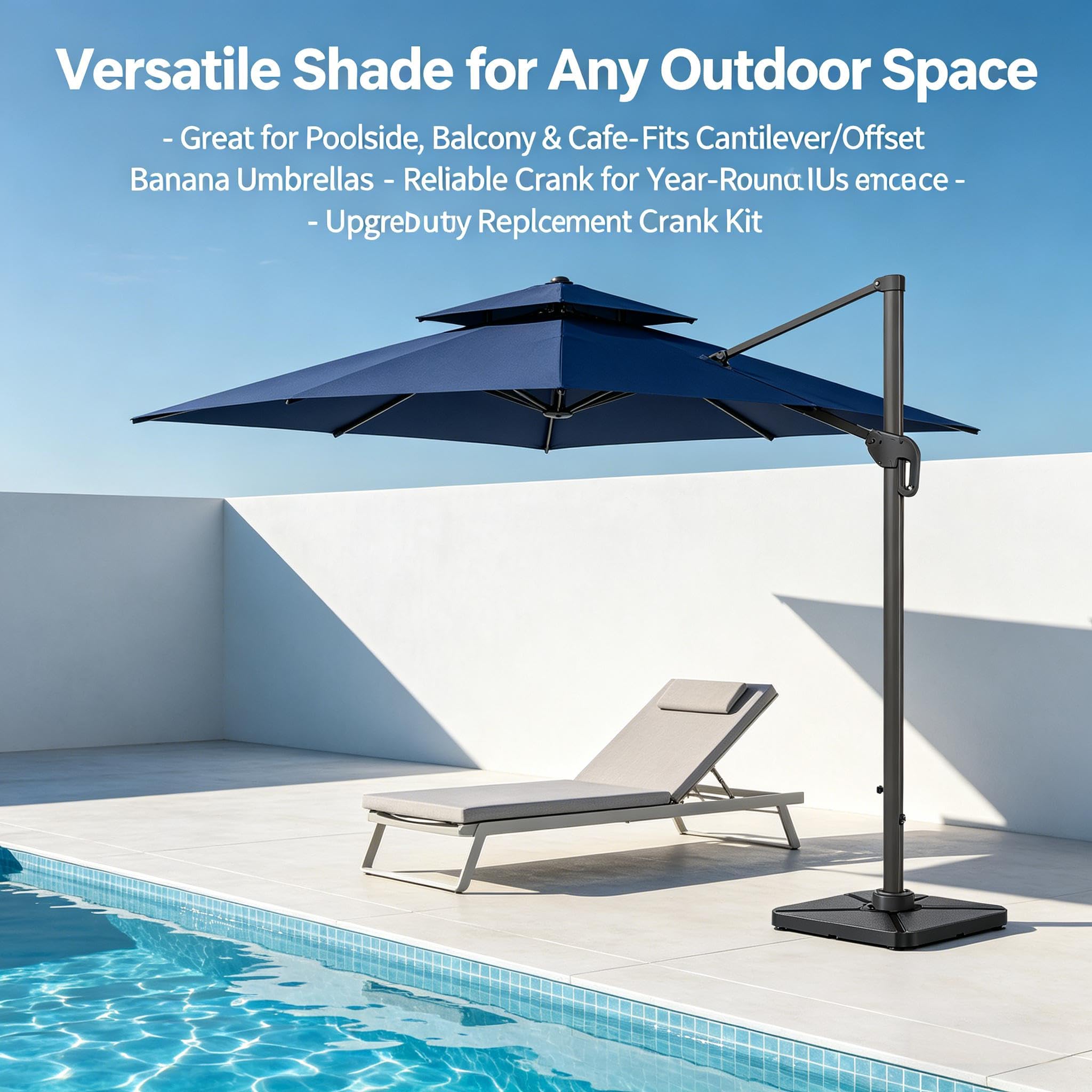 Accessoires de parasol de terrasse, accessoires de parasol de terrasse, manivelle, poignées de rechange pour parasols de patio d'extérieur, accessoires robustes