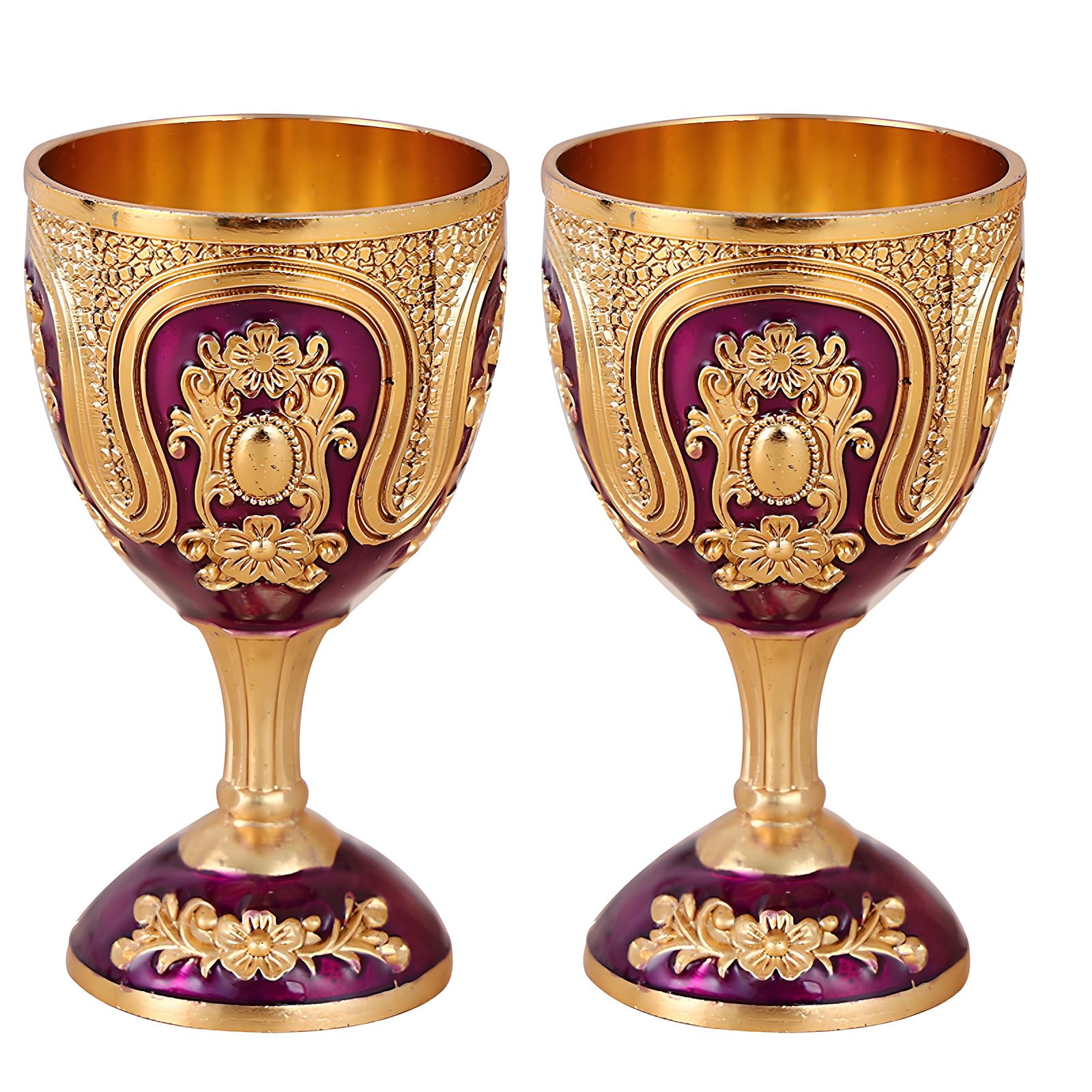 our fave Artistic Metal High Foot Liquor Cup Household Party Goblets Drinking Cup for Home Decoration and Cocktails Serving Strong Metal Drink Cups