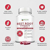 Vista 3 de Cápsulas de raíz de remolacha - 1200mg por porción - 60 cápsulas de polvo de raíz de remolacha - Polvo de remolacha apoya la presión arterial